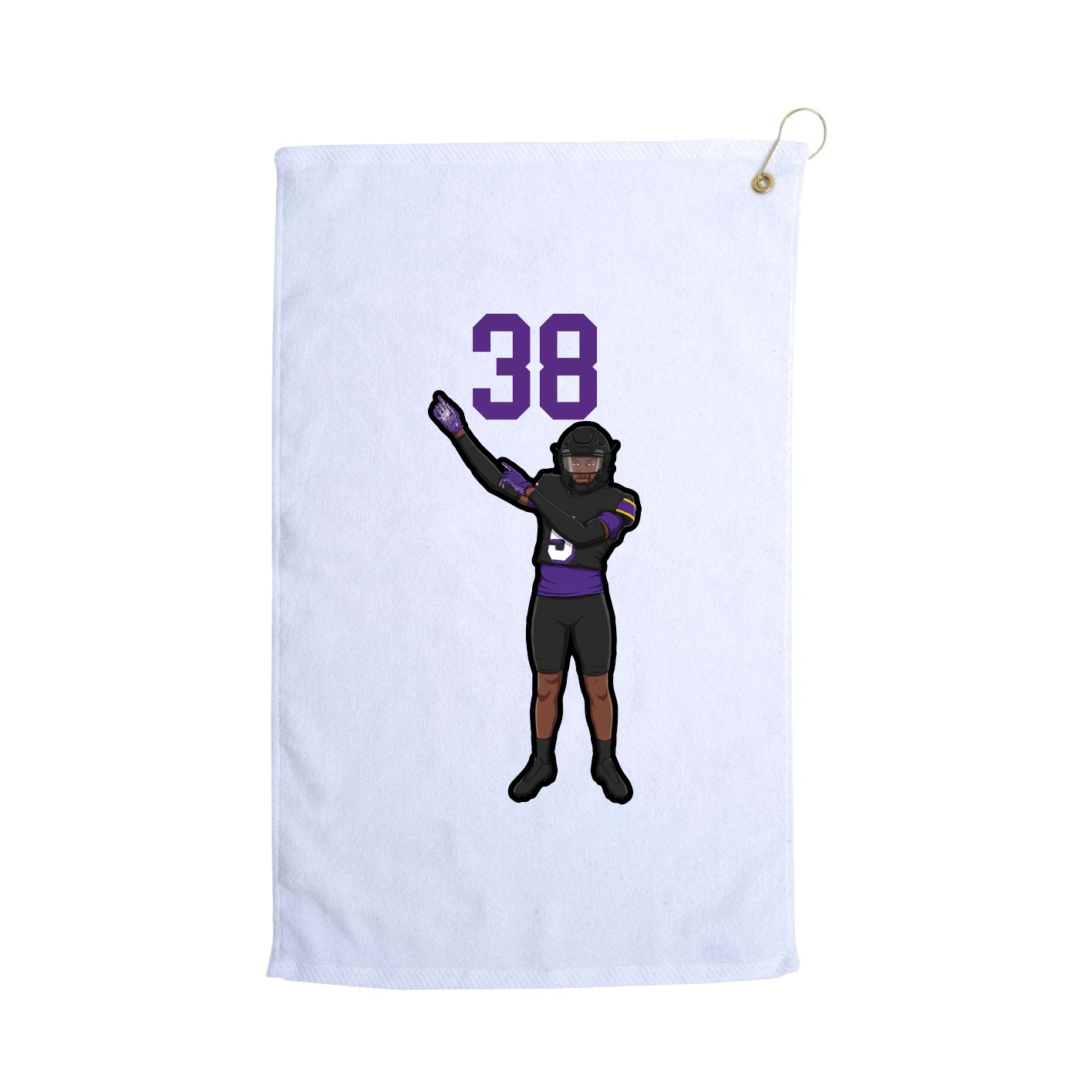 Golf Towel — Number Top in White