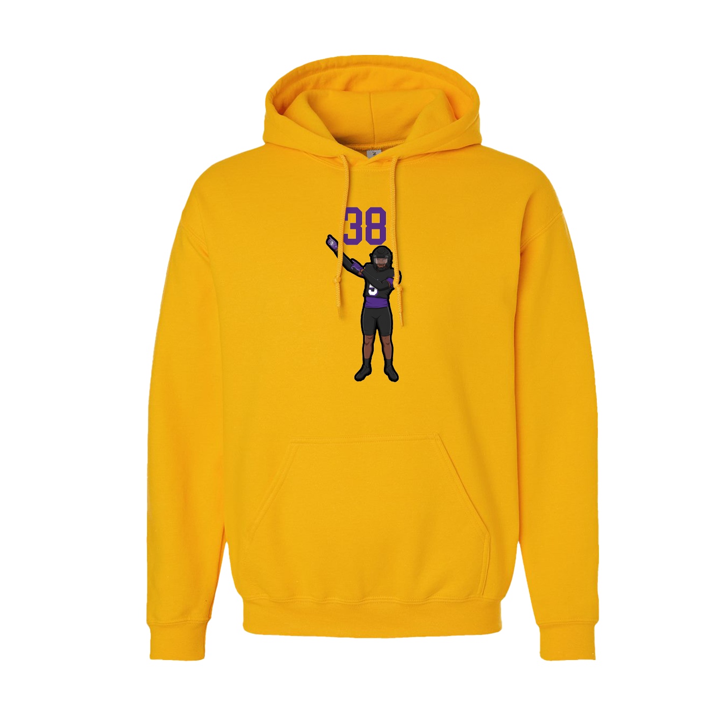 Youth Hoodie — Number Top in Gold