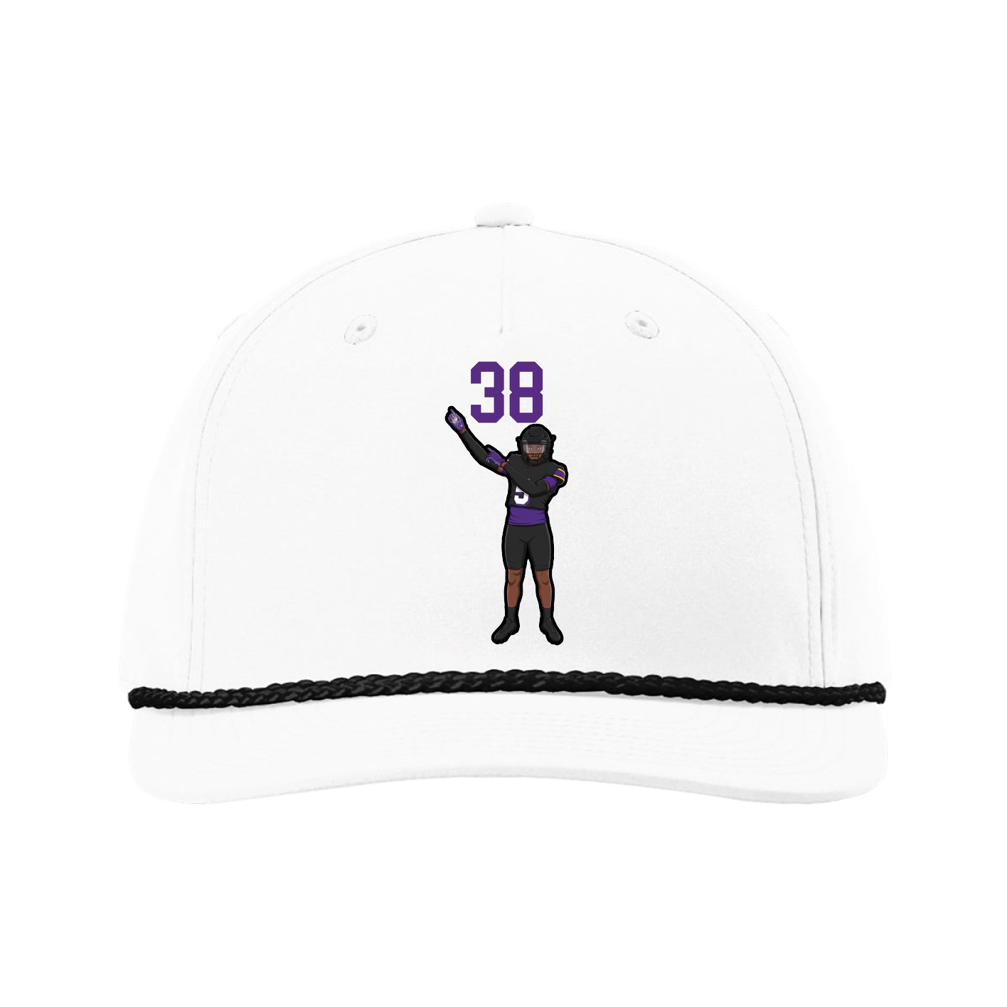 Five-Panel Classic Rope Cap — Number Top in White