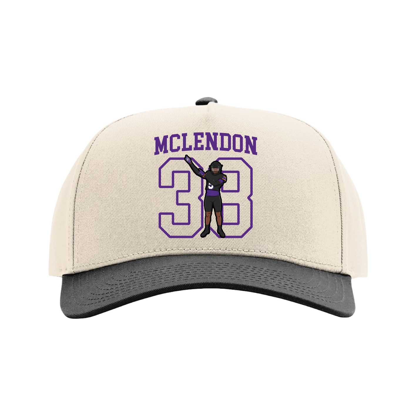 Full Fabric Five-Panel Champ Cap — Shirsey in Cream/Black