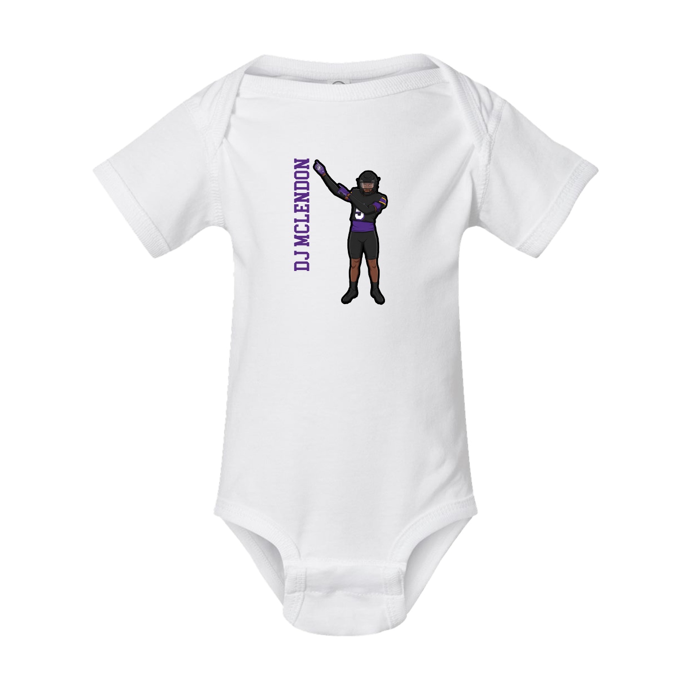 Baby Onesie — Name Vertical in White