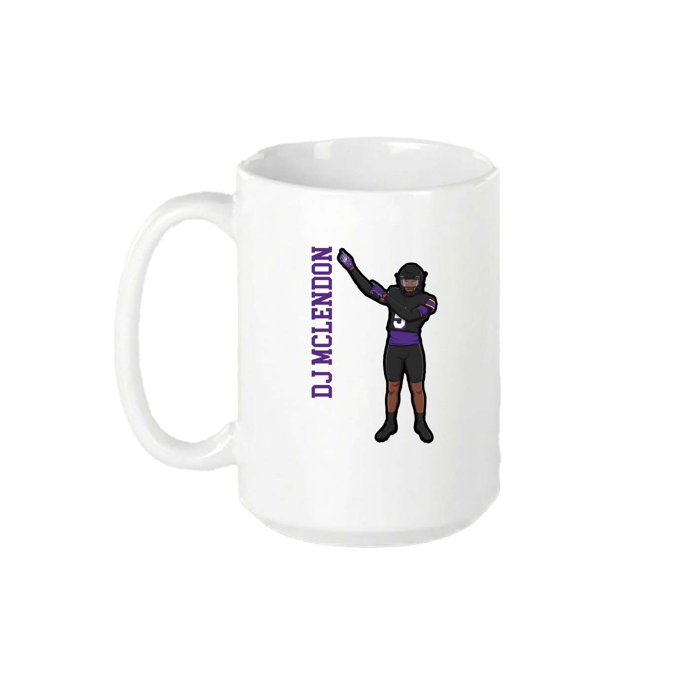 15oz Coffee Mug — Name Vertical in White
