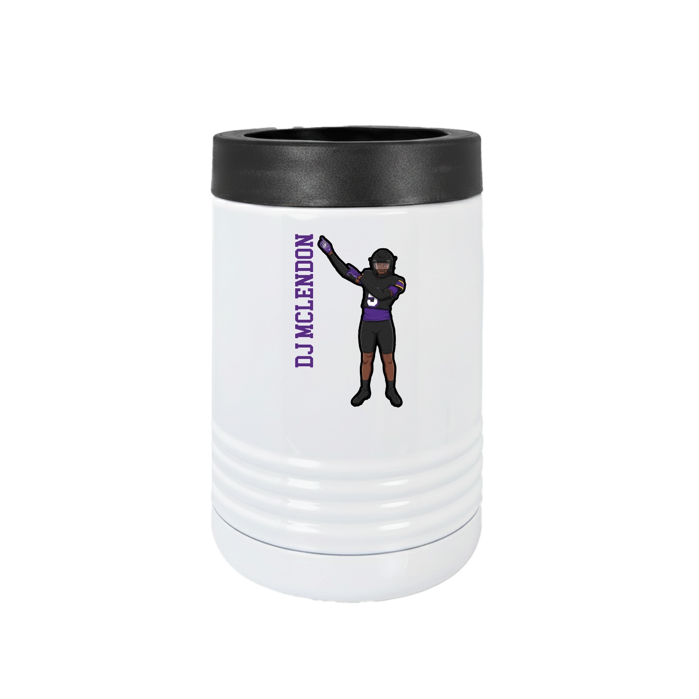Beverage Holder — Name Vertical in White