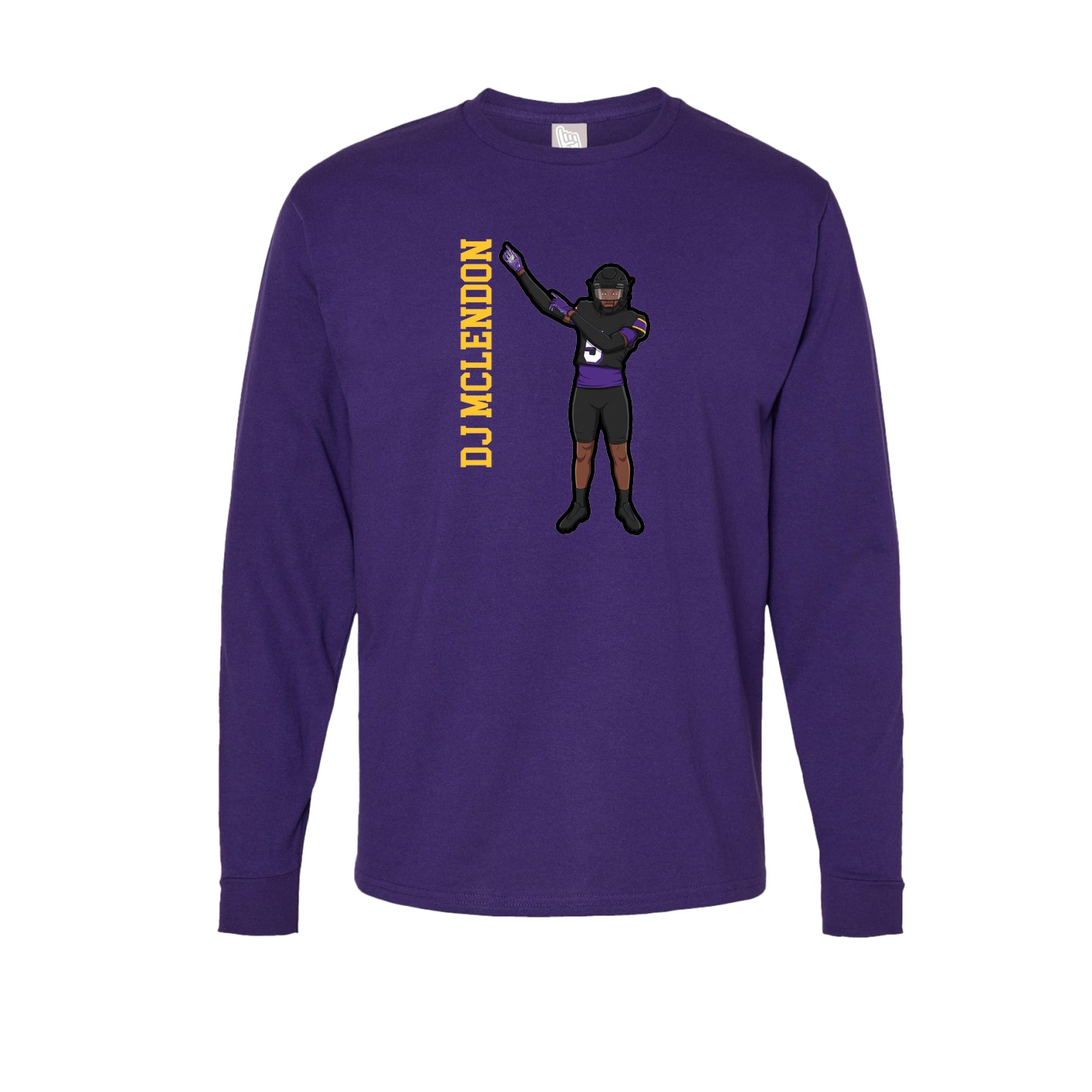 Long Sleeve Tee — Name Vertical in Purple