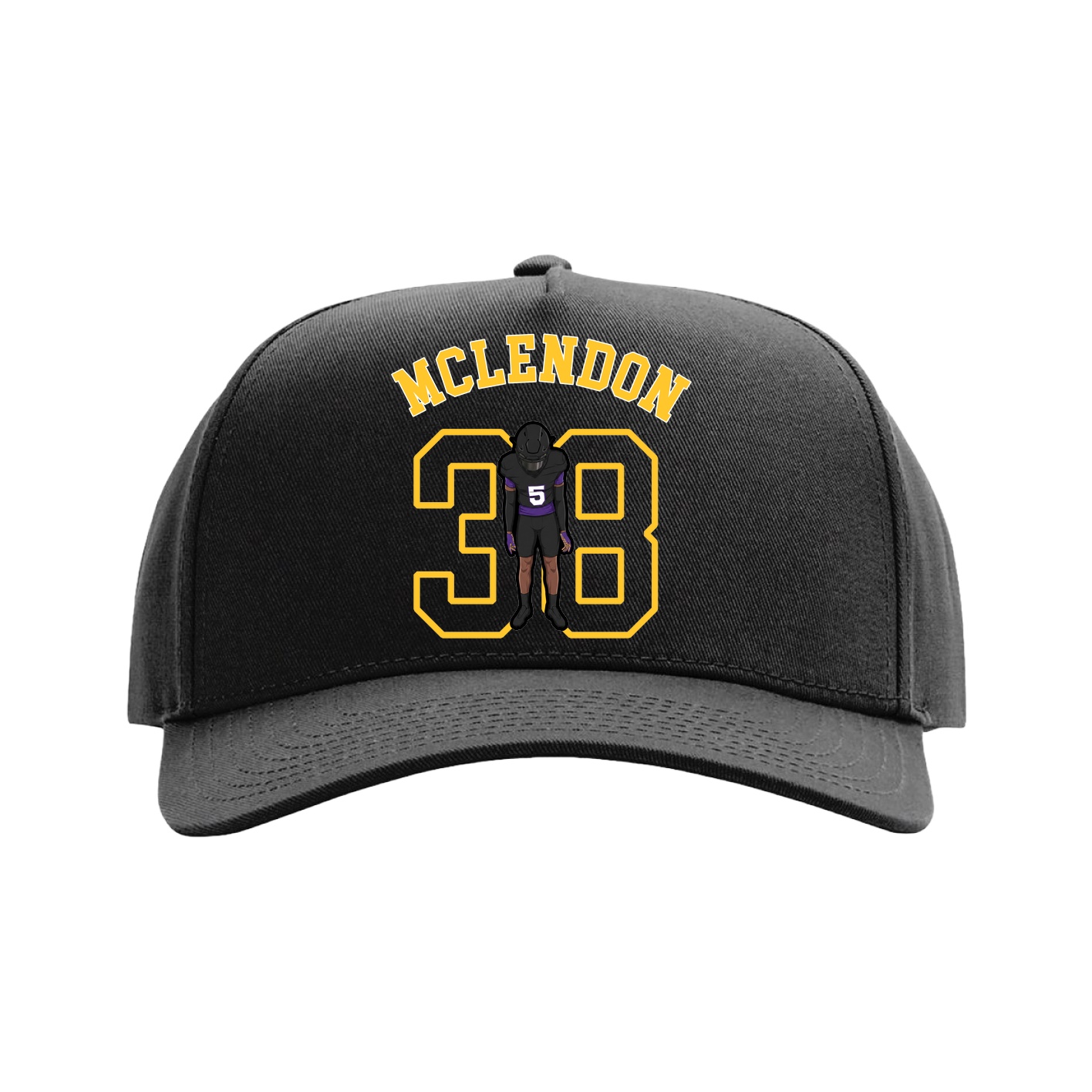 Full Fabric Five-Panel Champ Cap — Shirsey Arch in Black