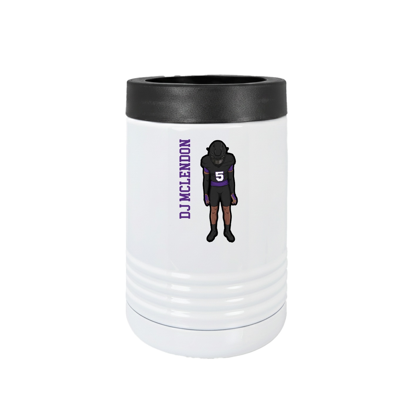 Beverage Holder — Name Vertical in White