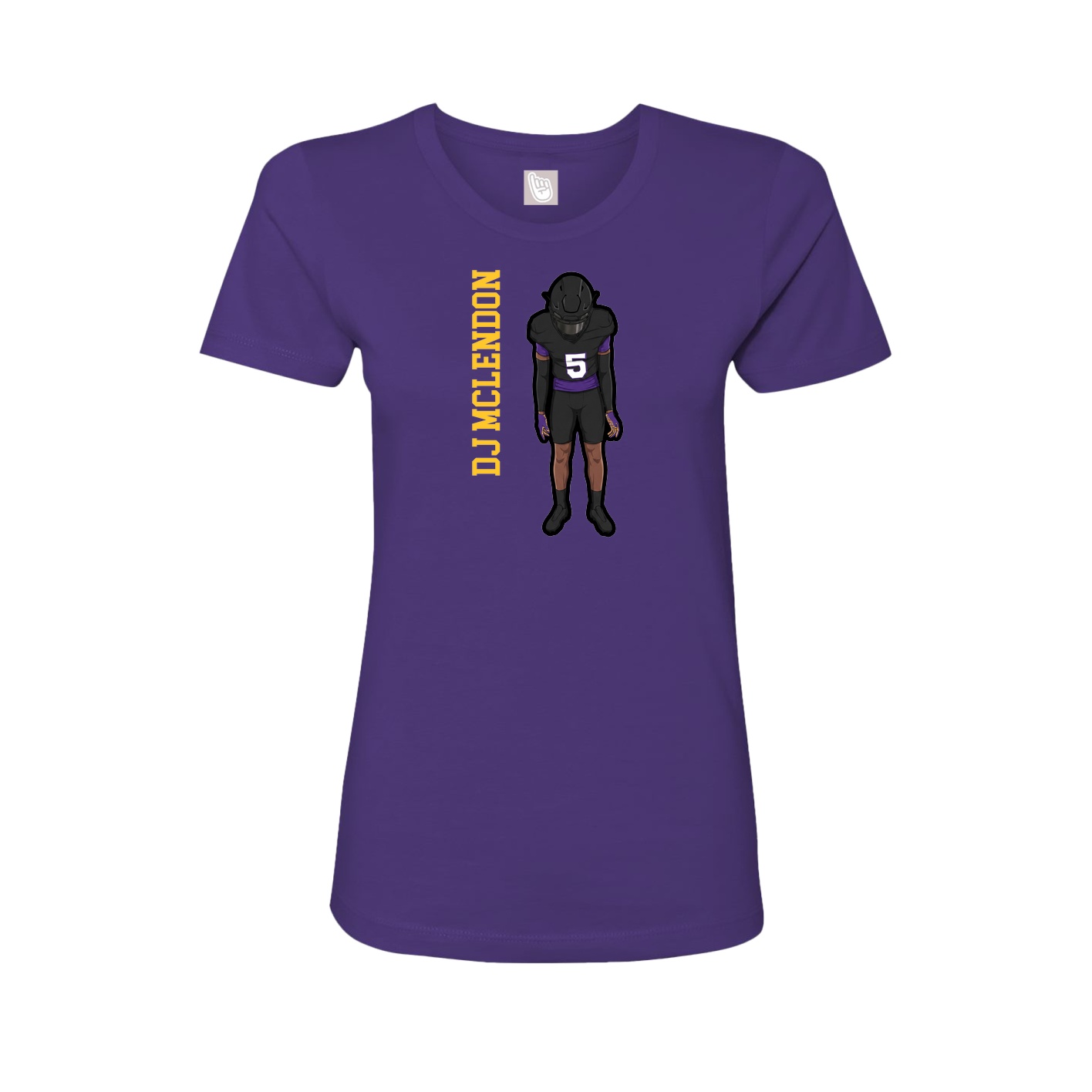 Womens Tee — Name Vertical in Purple