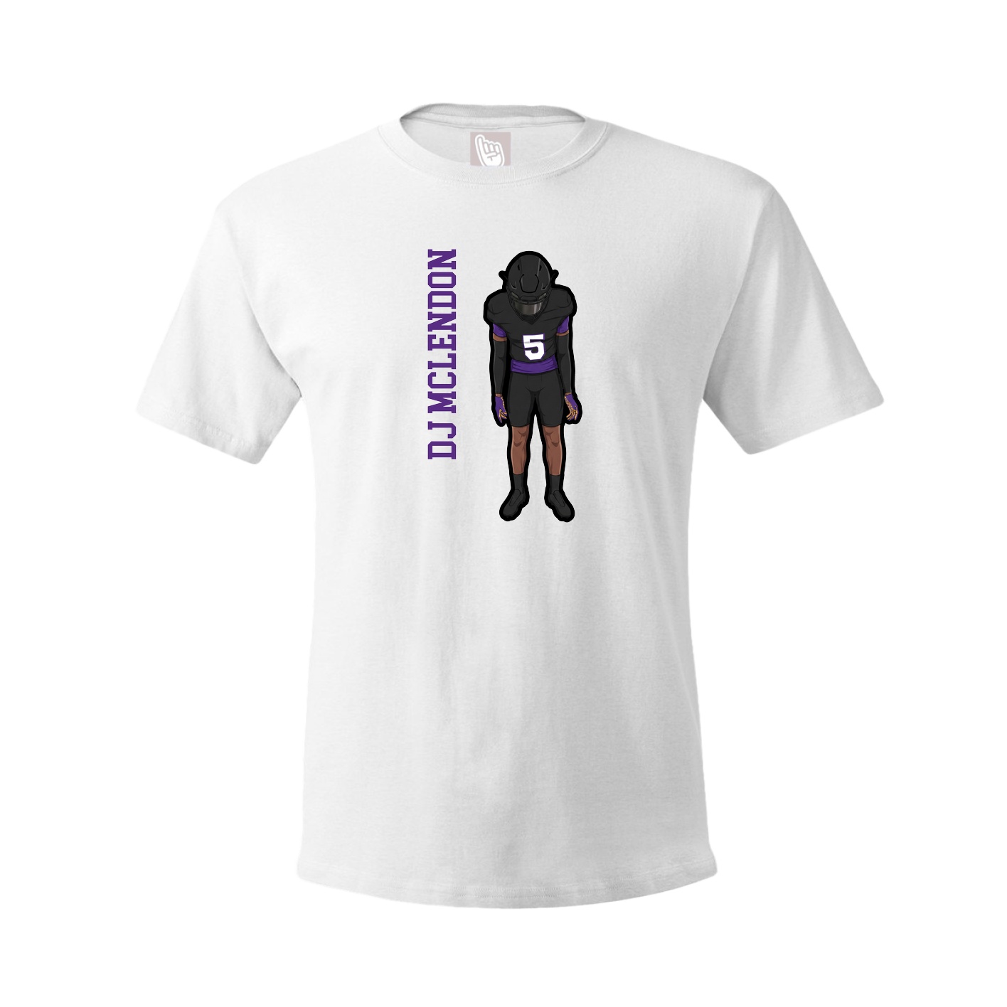 Youth Tee — Name Vertical in White