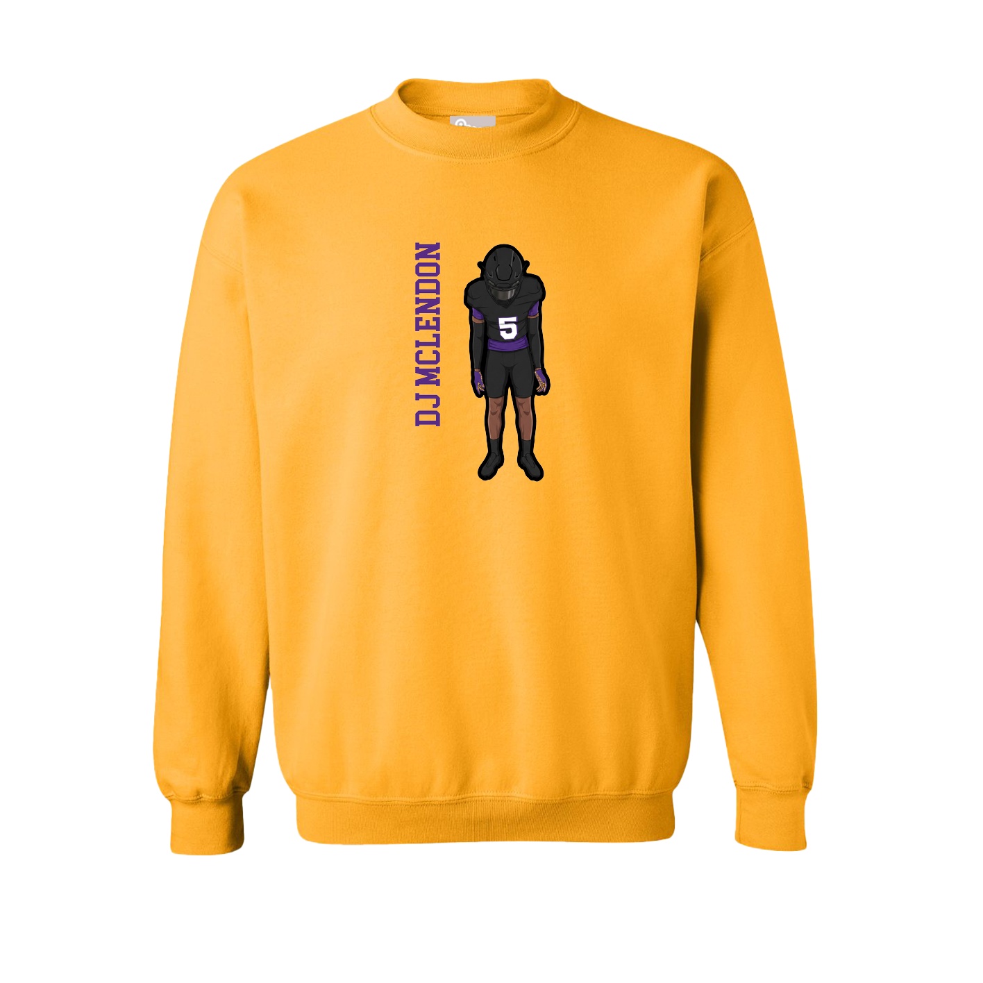 Fleece Crew — Name Vertical in Gold