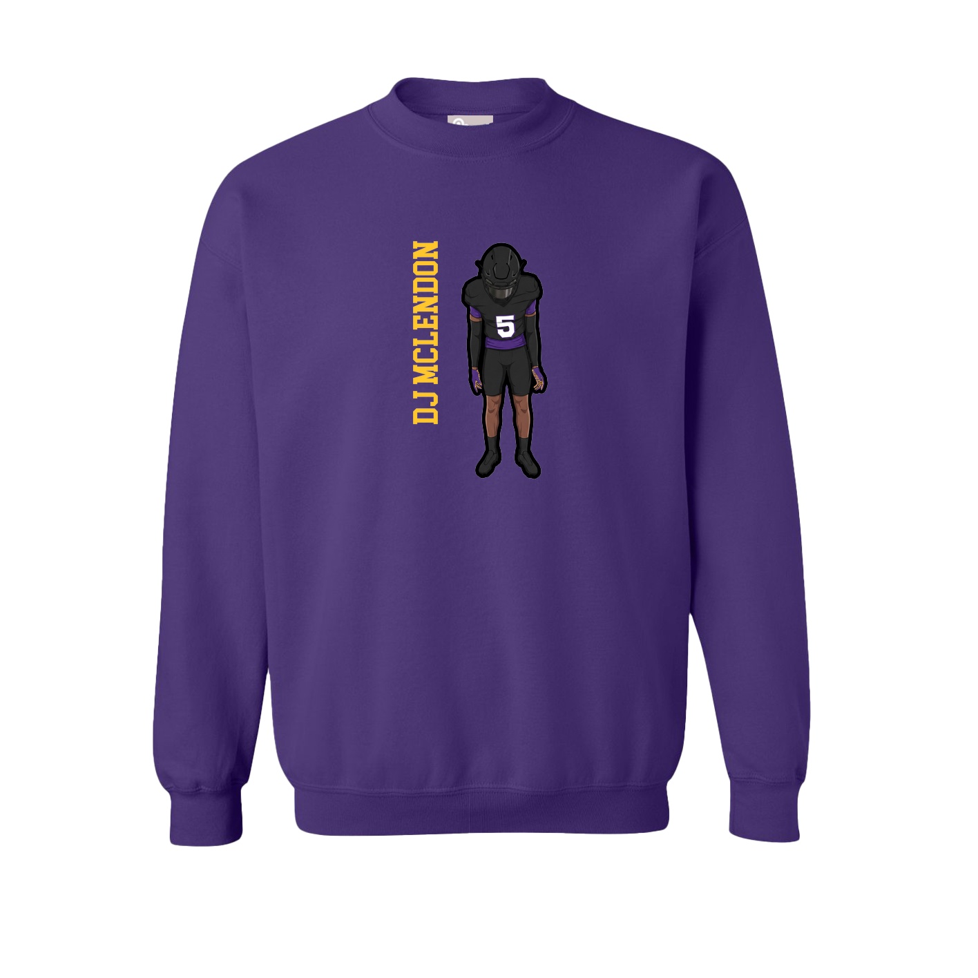 Fleece Crew — Name Vertical in Purple