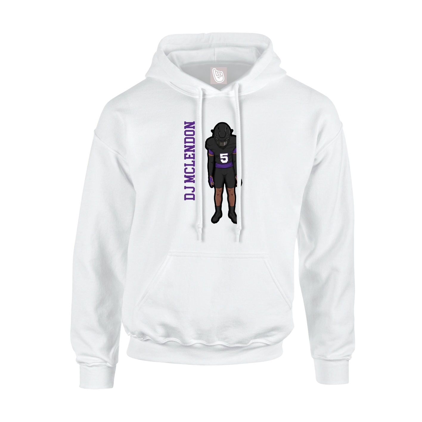Youth Hoodie — Name Vertical in White