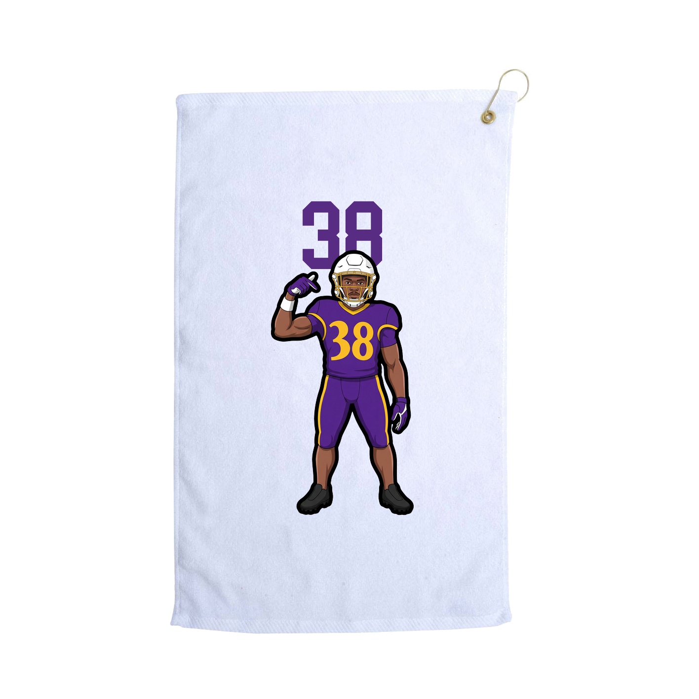 Golf Towel — Number Top in White