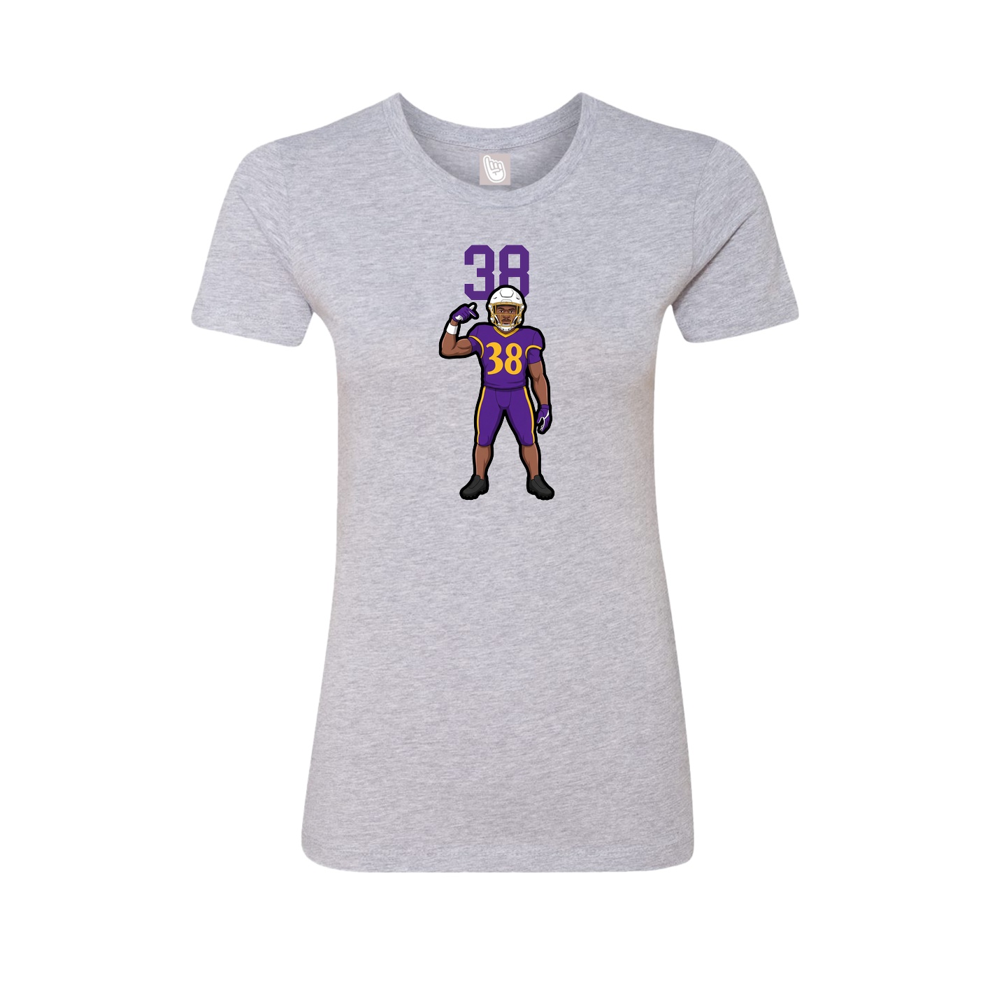 Fitted Women's Tee — Number Top in Grey