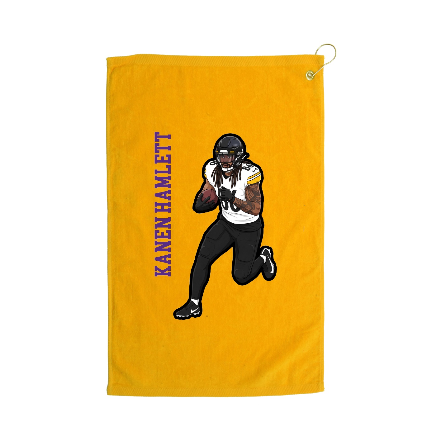 Golf Towel — Name Vertical in Gold
