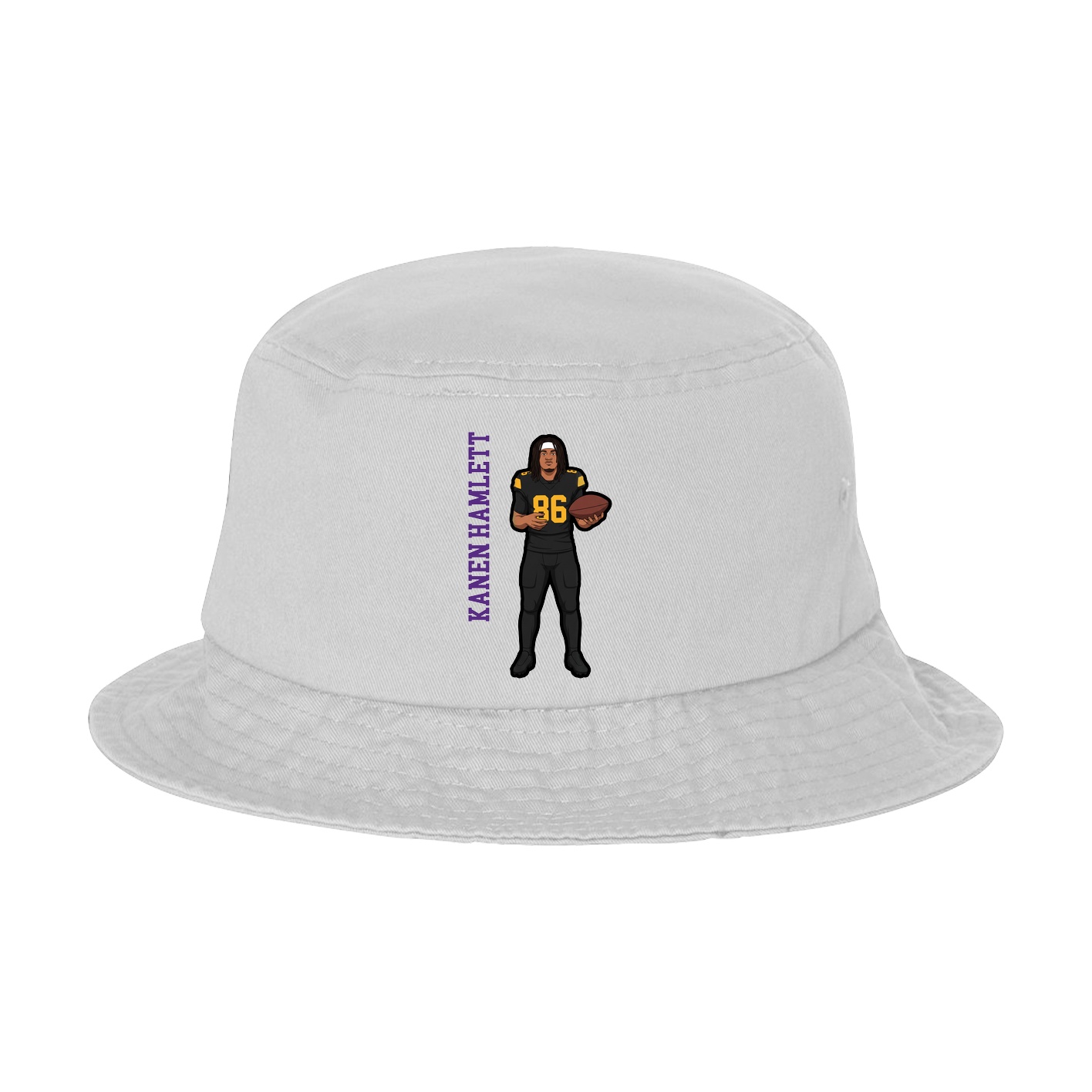 Bucket Cap — Name Vertical in White