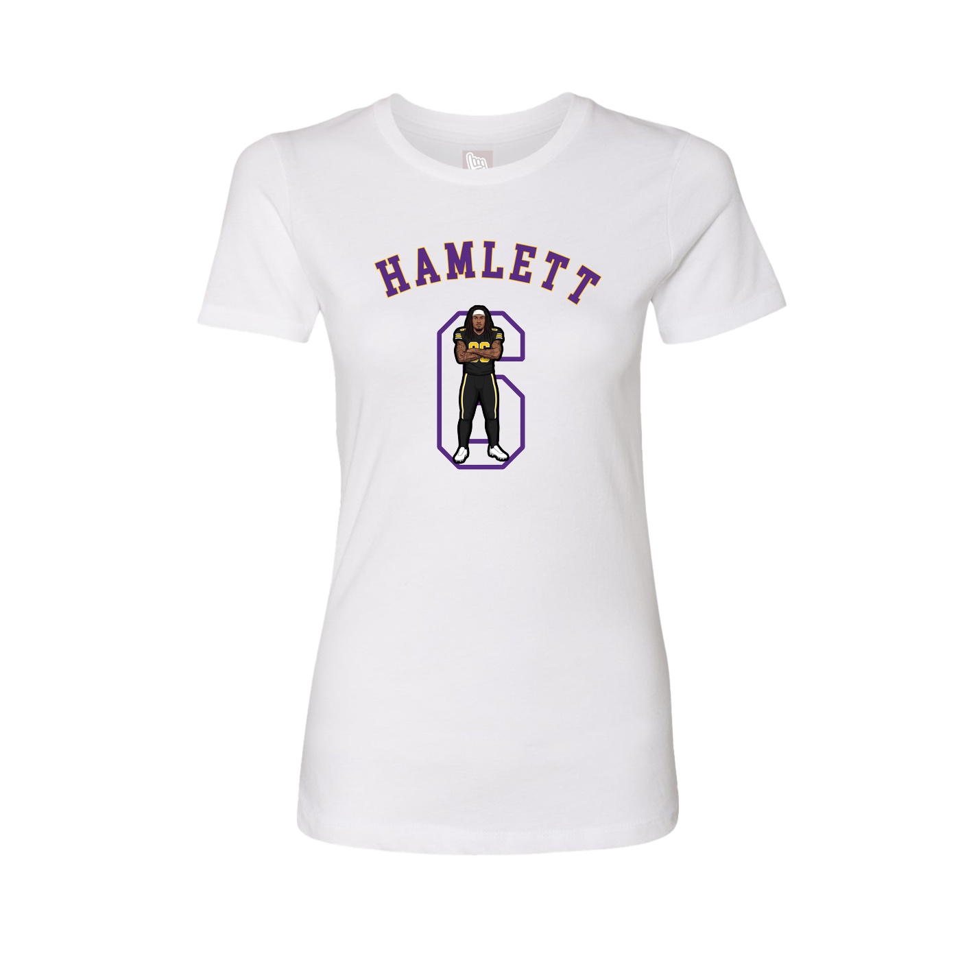 Fitted Women's Tee — Shirsey Arch in White