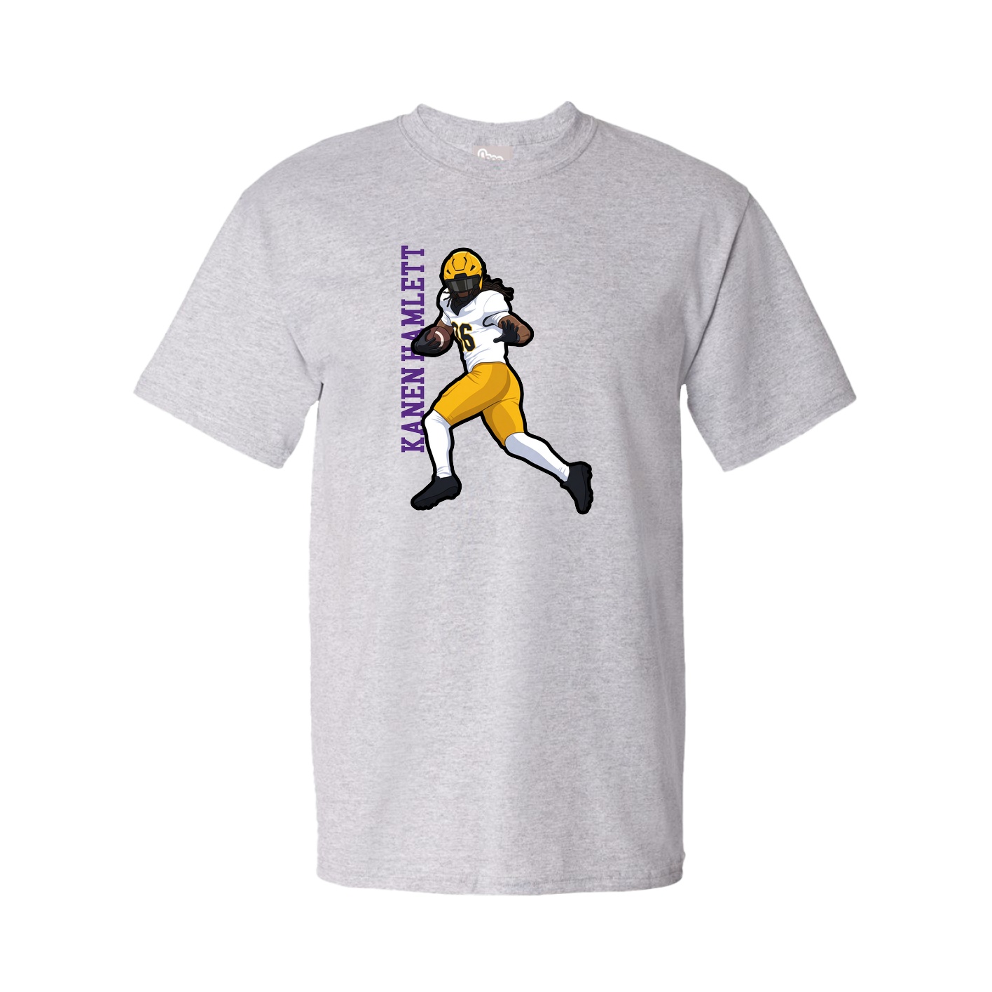 Tee — Name Vertical in Grey