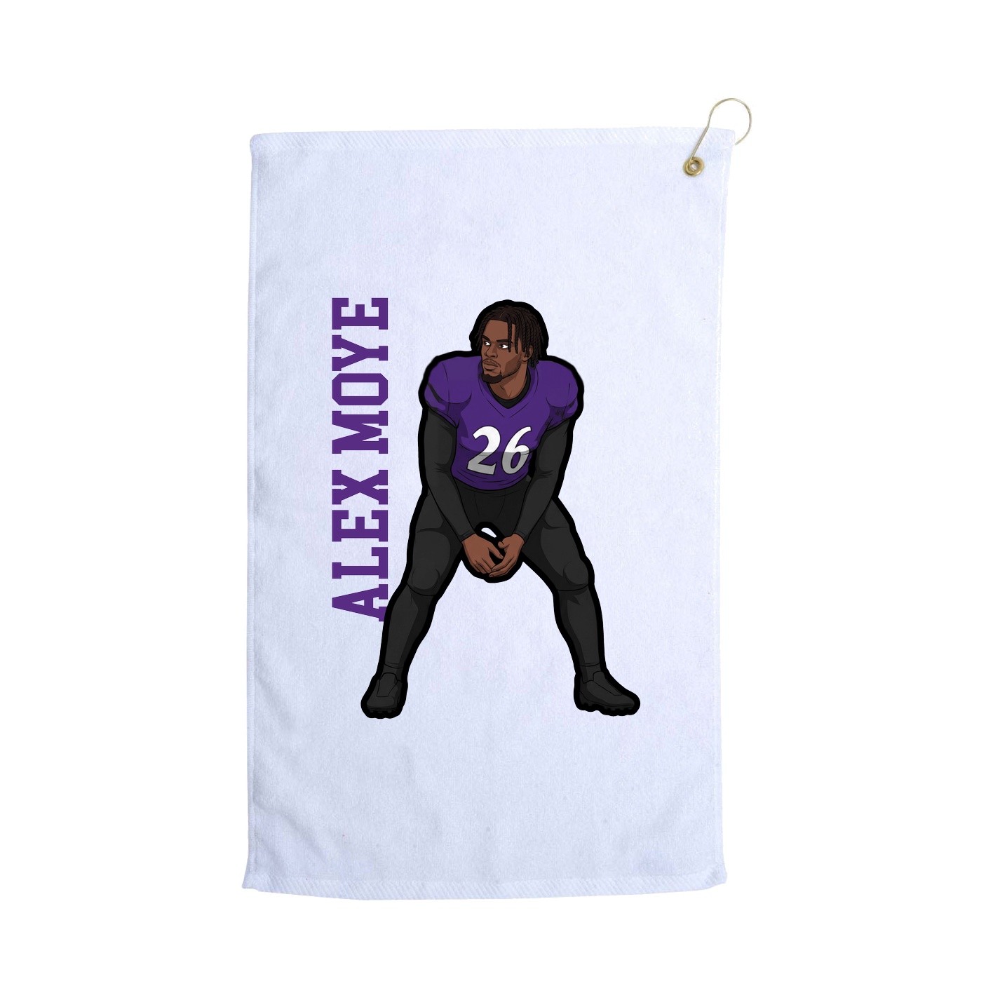 Golf Towel — Name Vertical in White