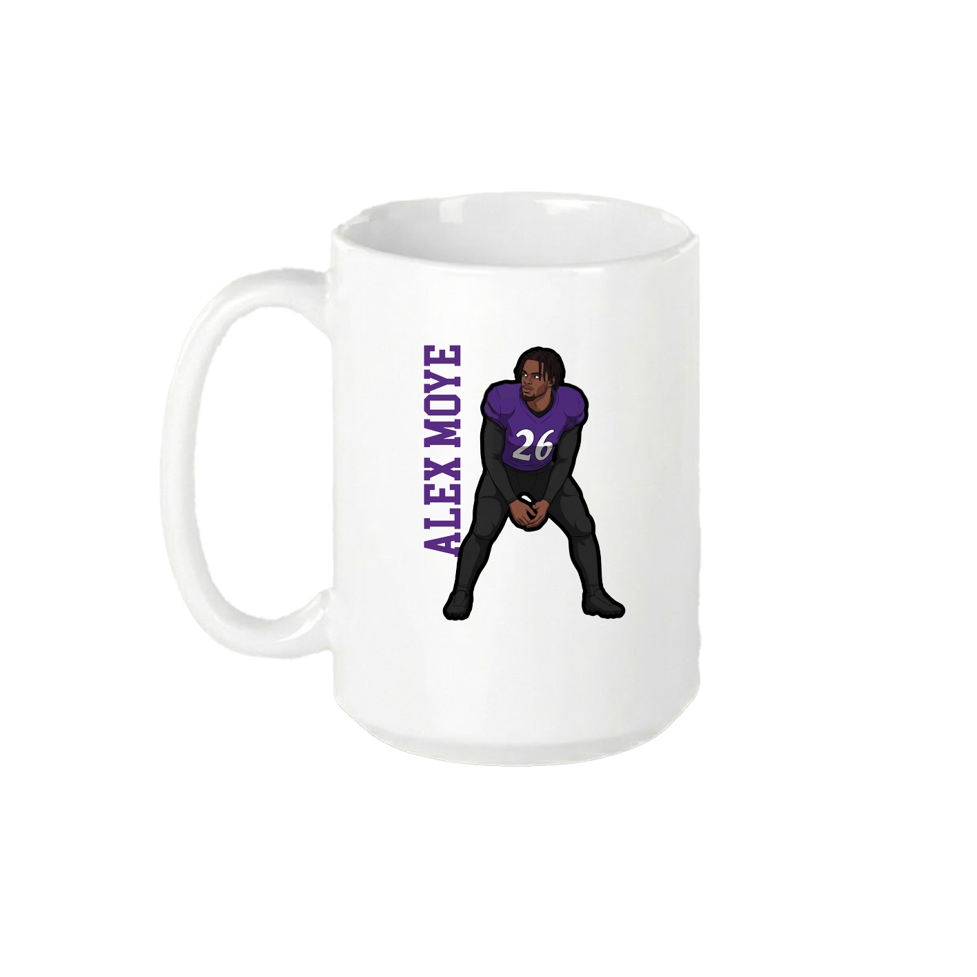 15oz Coffee Mug — Name Vertical in White