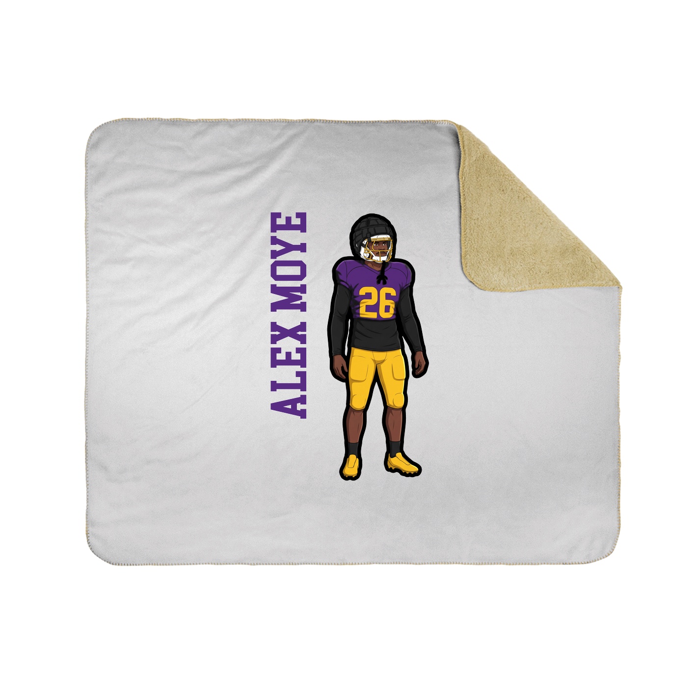 Throw Blanket — Name Vertical in White