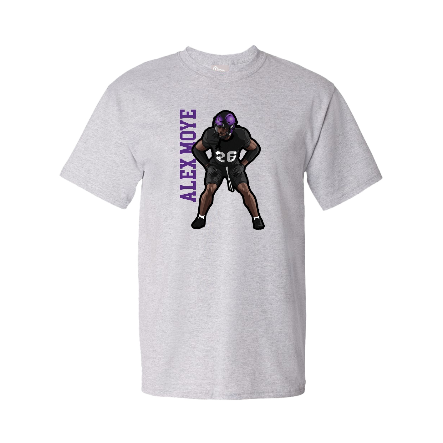 Tee — Name Vertical in Grey