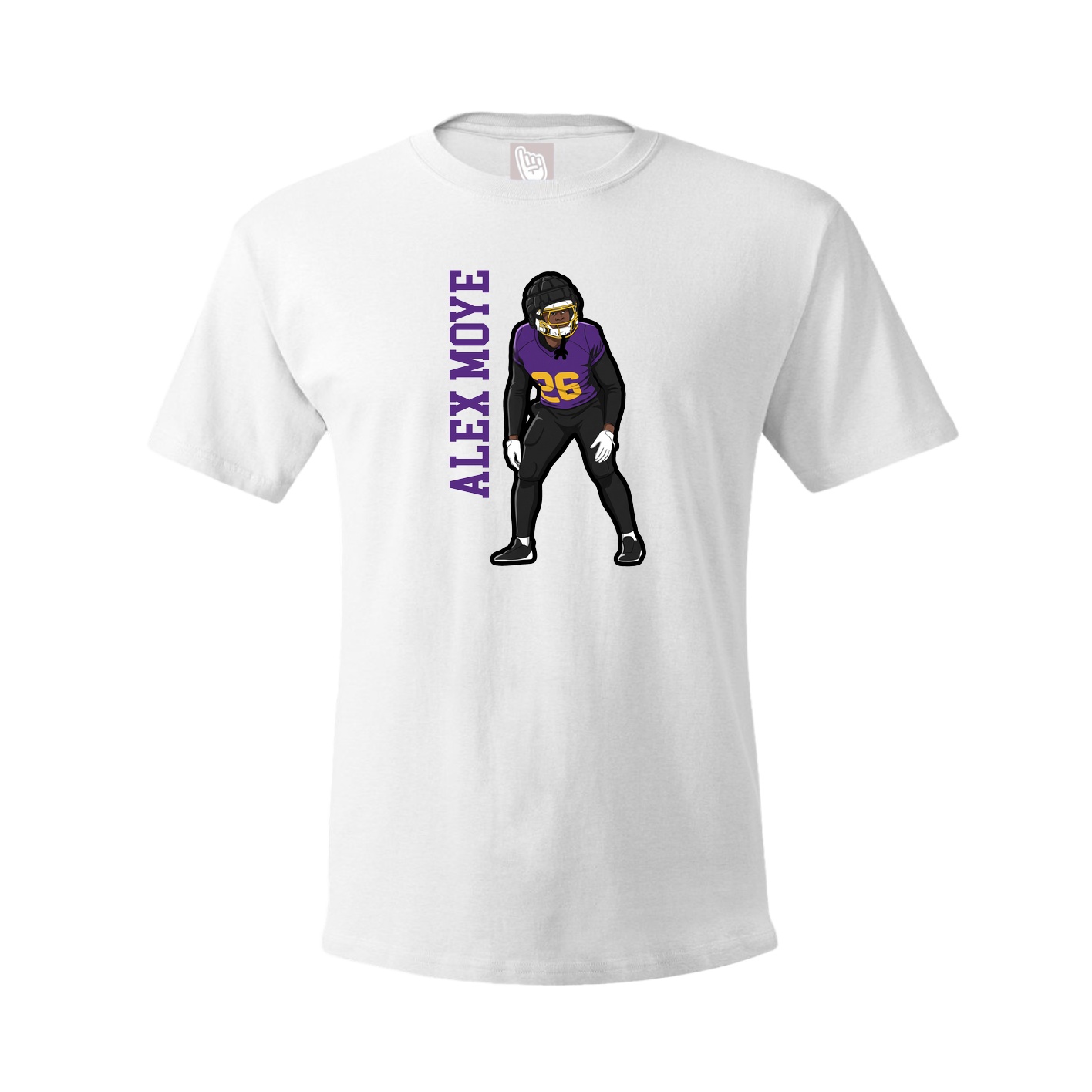 Youth Tee — Name Vertical in White