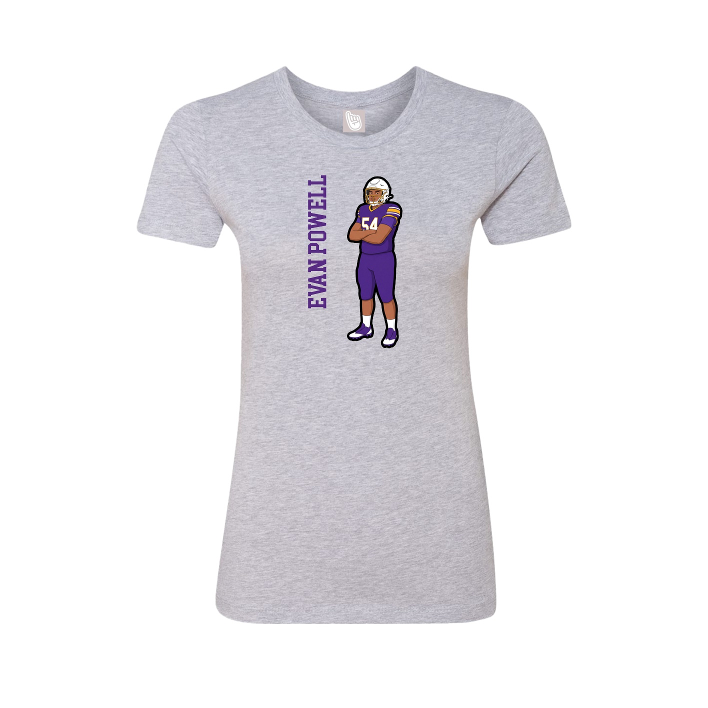 Womens Tee — Name Vertical in Grey