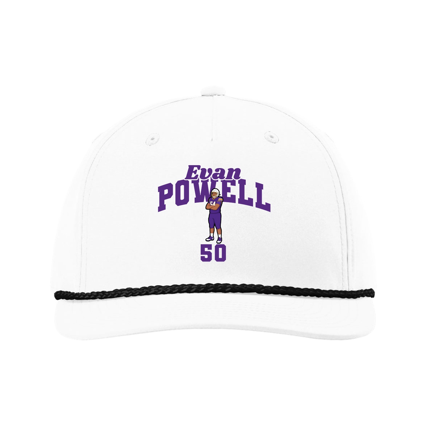 Five-Panel Classic Rope Cap — Signature Arch in White