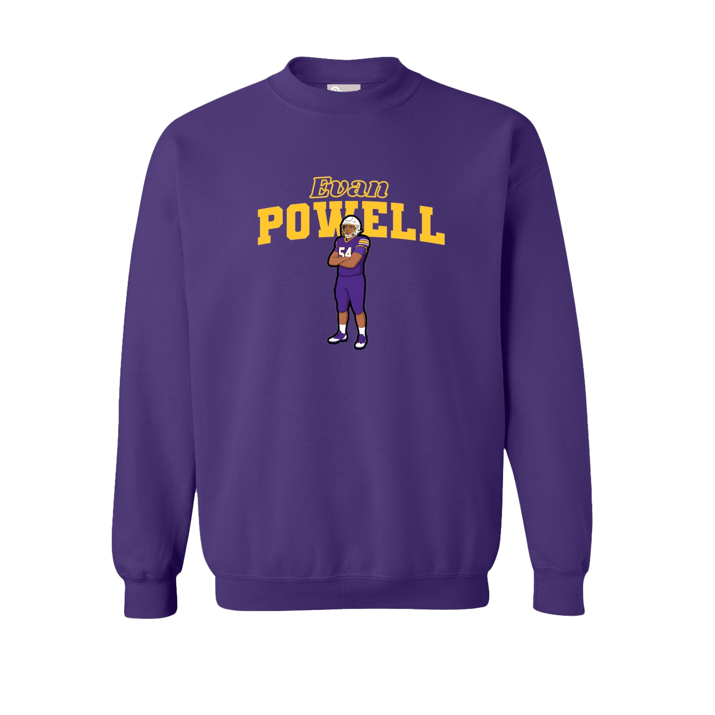 Fleece Crew — Name Arch in Purple