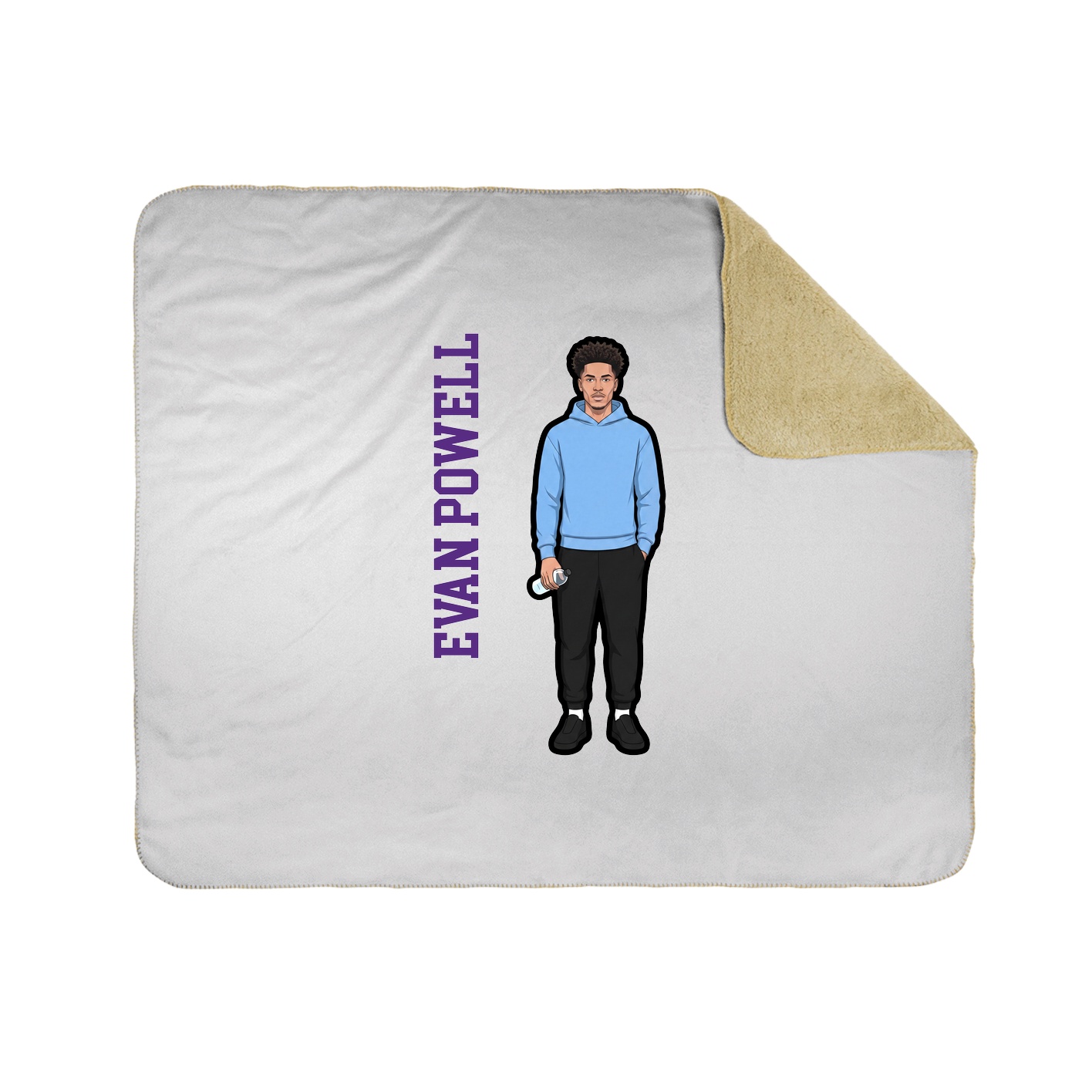 Throw Blanket — Name Vertical in White
