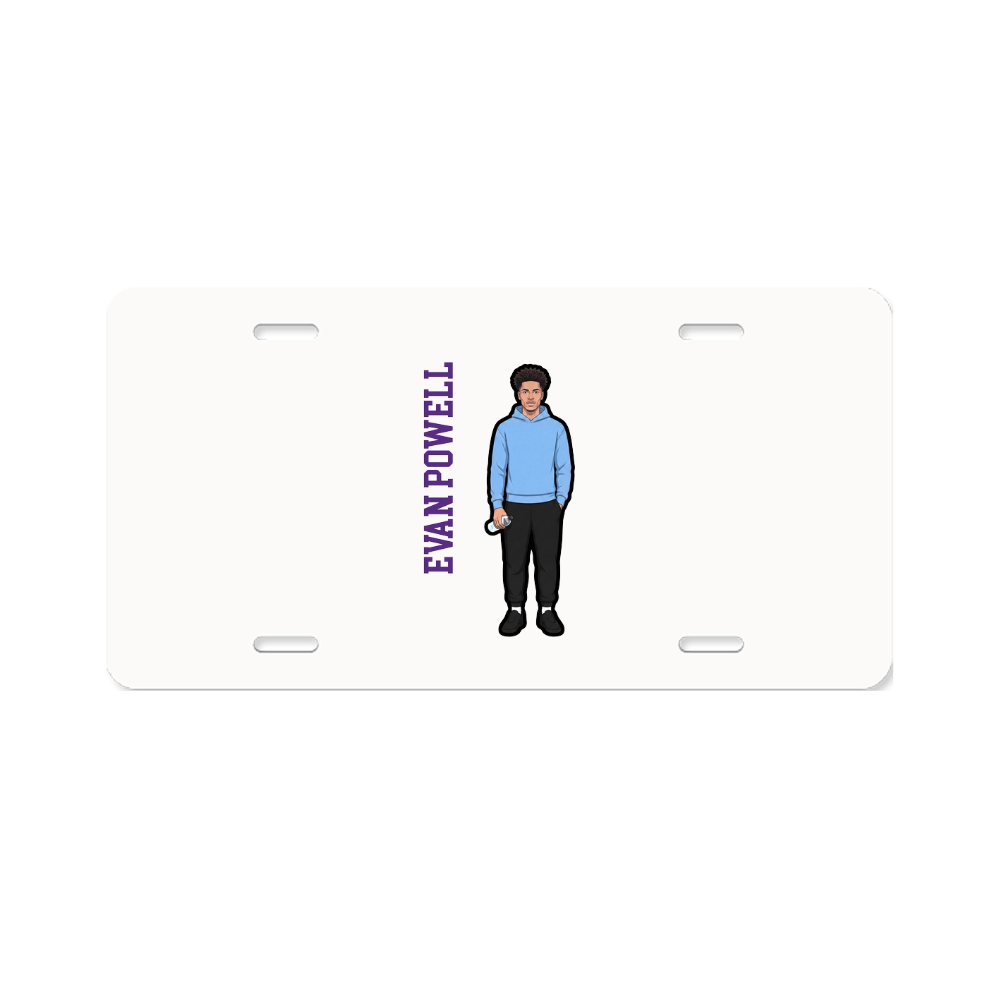 License Plate — Name Vertical in Classic