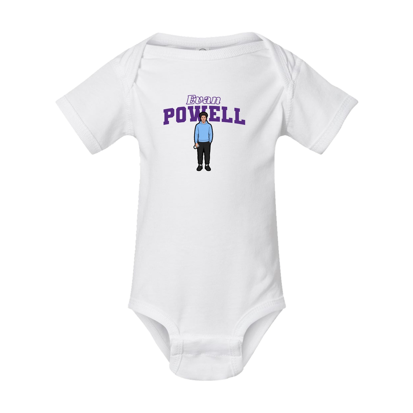 Baby Onesie — Name Arch in White
