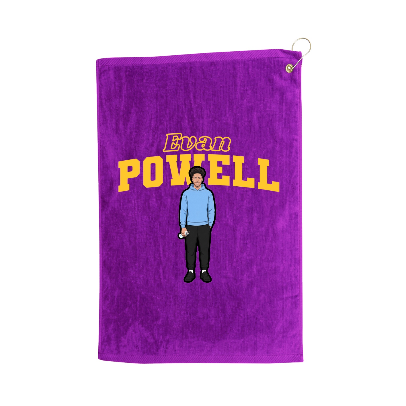 Golf Towel — Name Arch in Purple