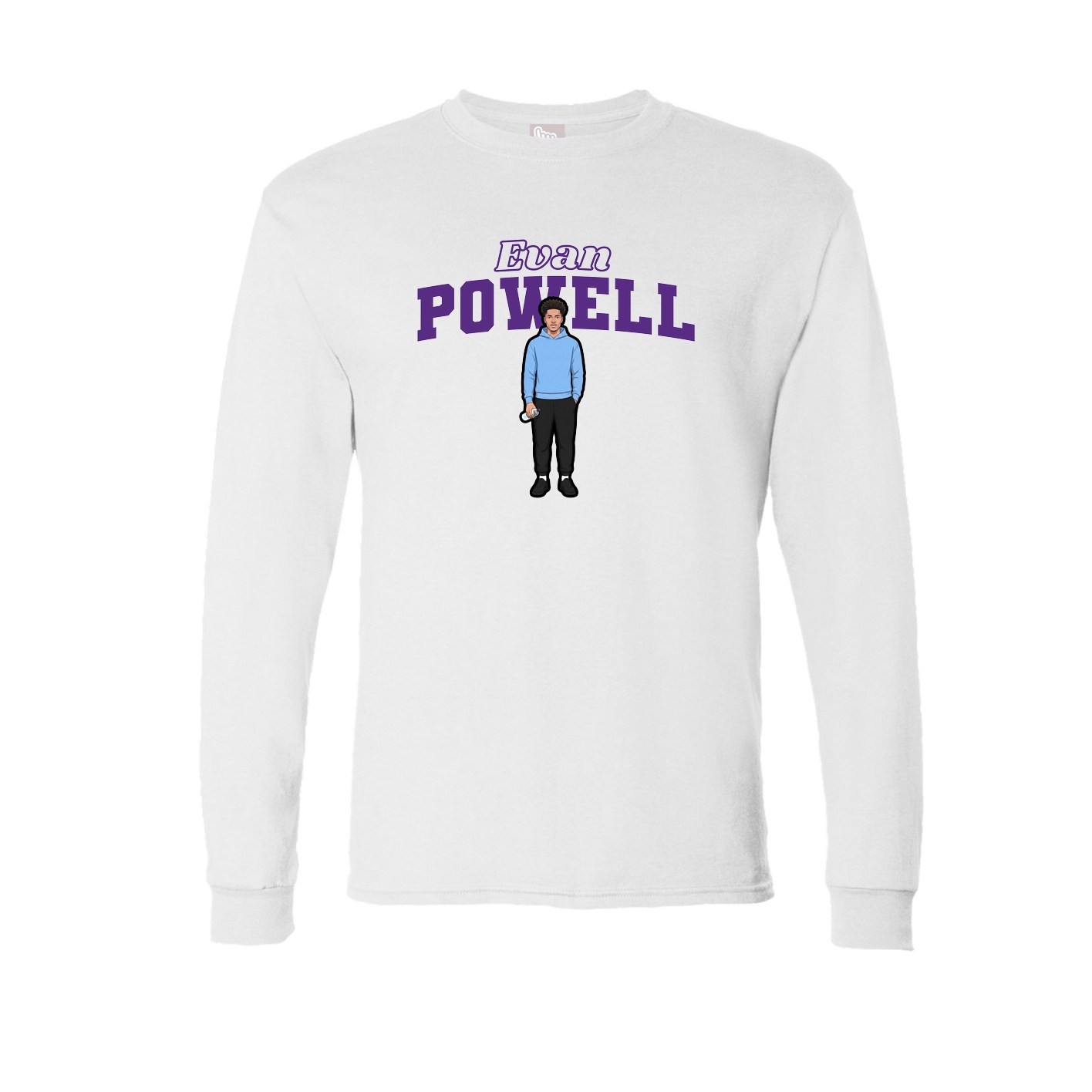 Long Sleeve Tee — Name Arch in White