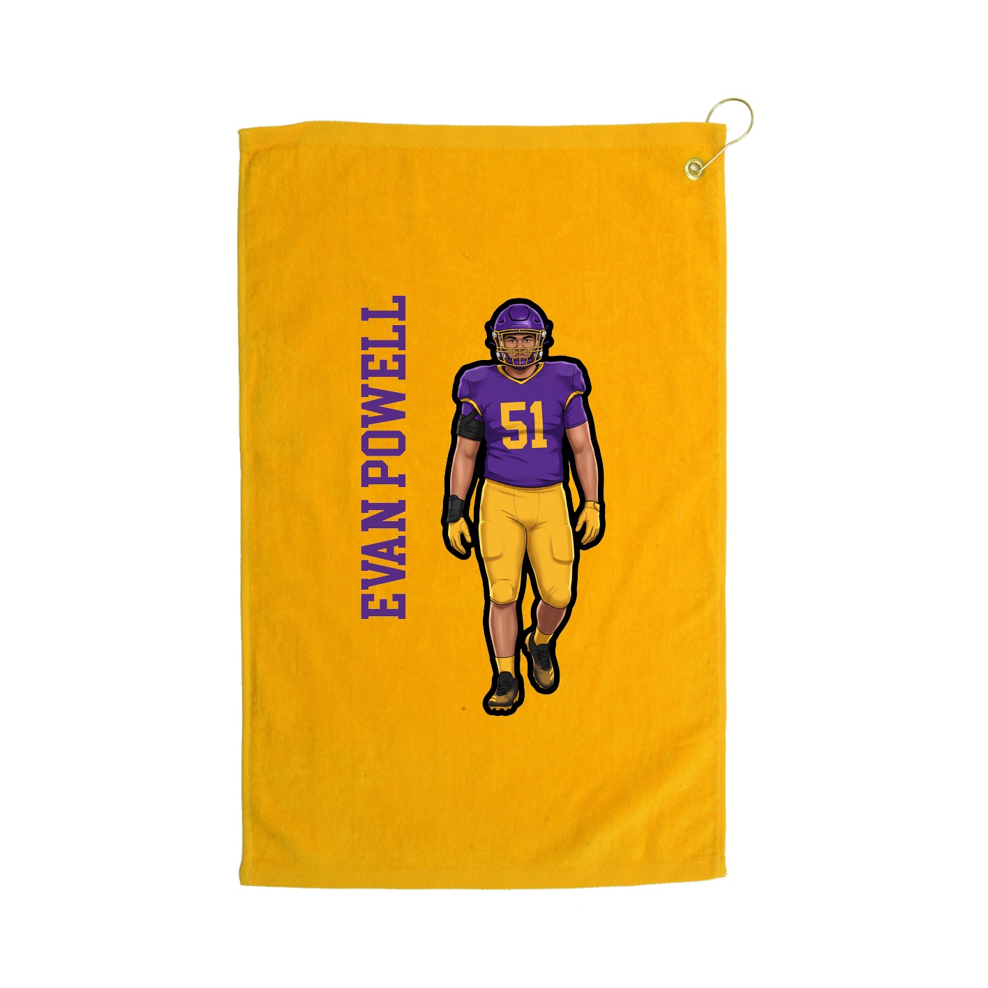 Golf Towel — Name Vertical in Gold