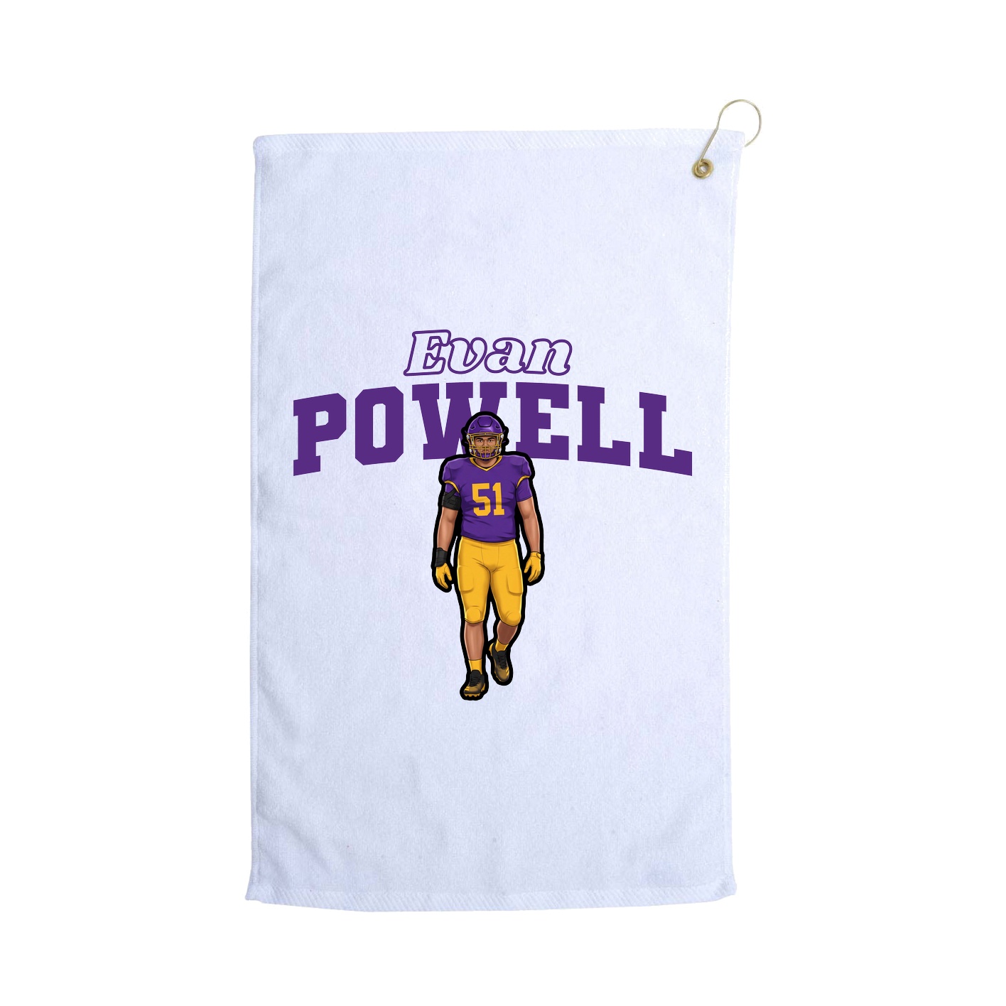 Golf Towel — Name Arch in White