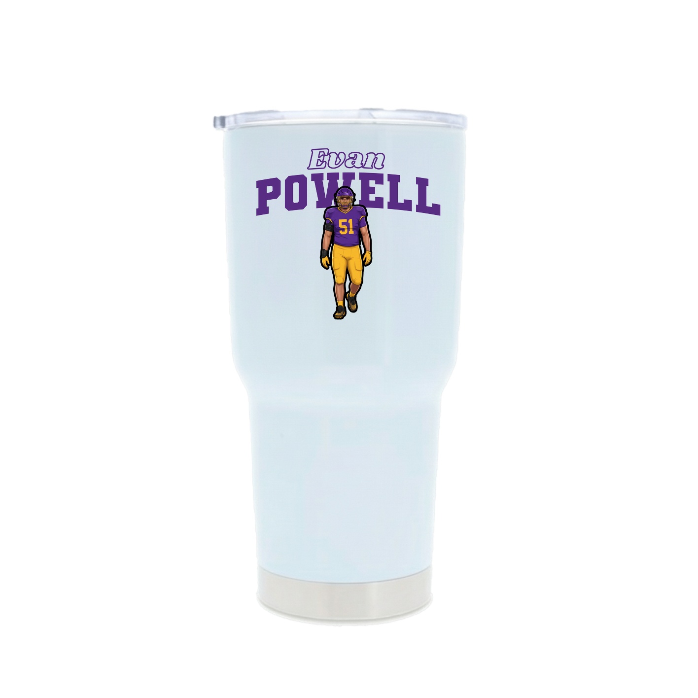 30oz Stainless Steel Tumbler — Name Arch in White