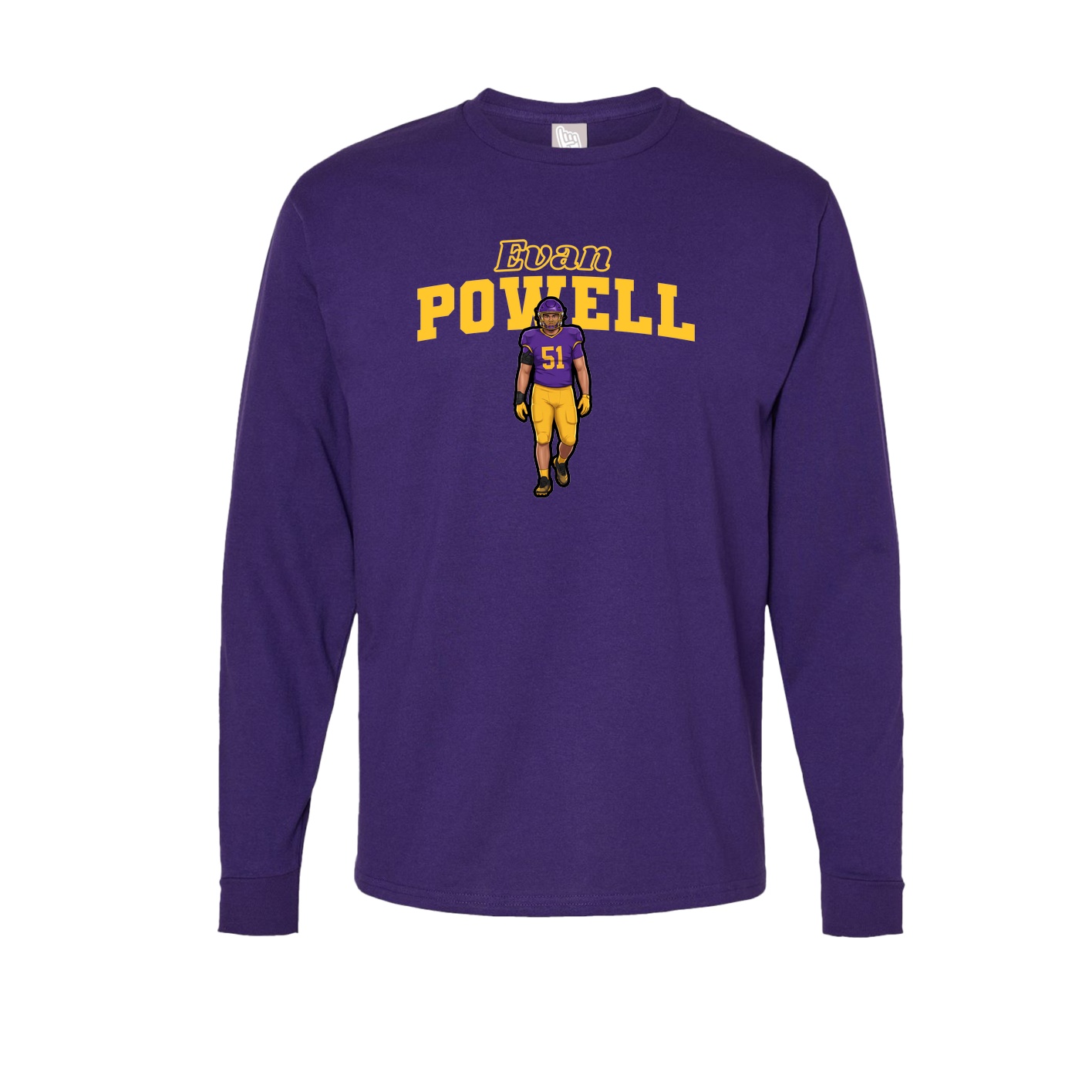 Long Sleeve Tee — Name Arch in Purple