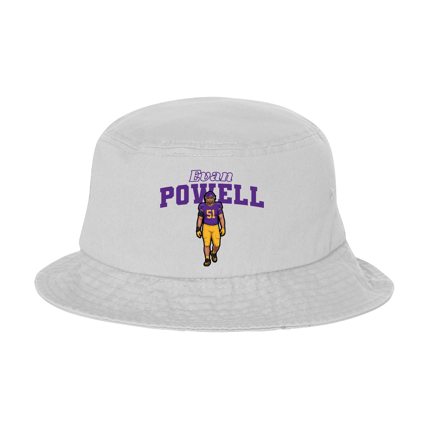 Bucket Cap — Name Arch in White
