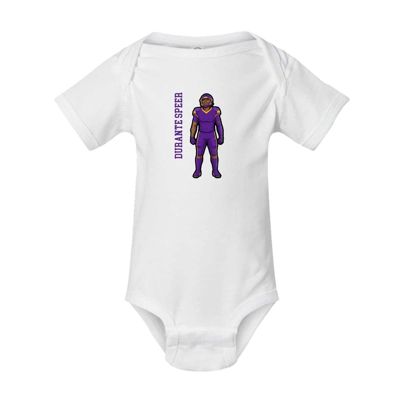 Baby Onesie — Name Vertical in White