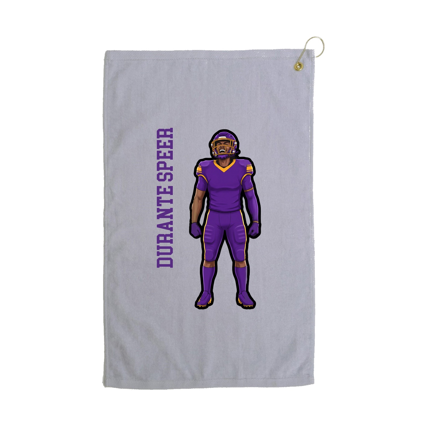 Golf Towel — Name Vertical in Grey