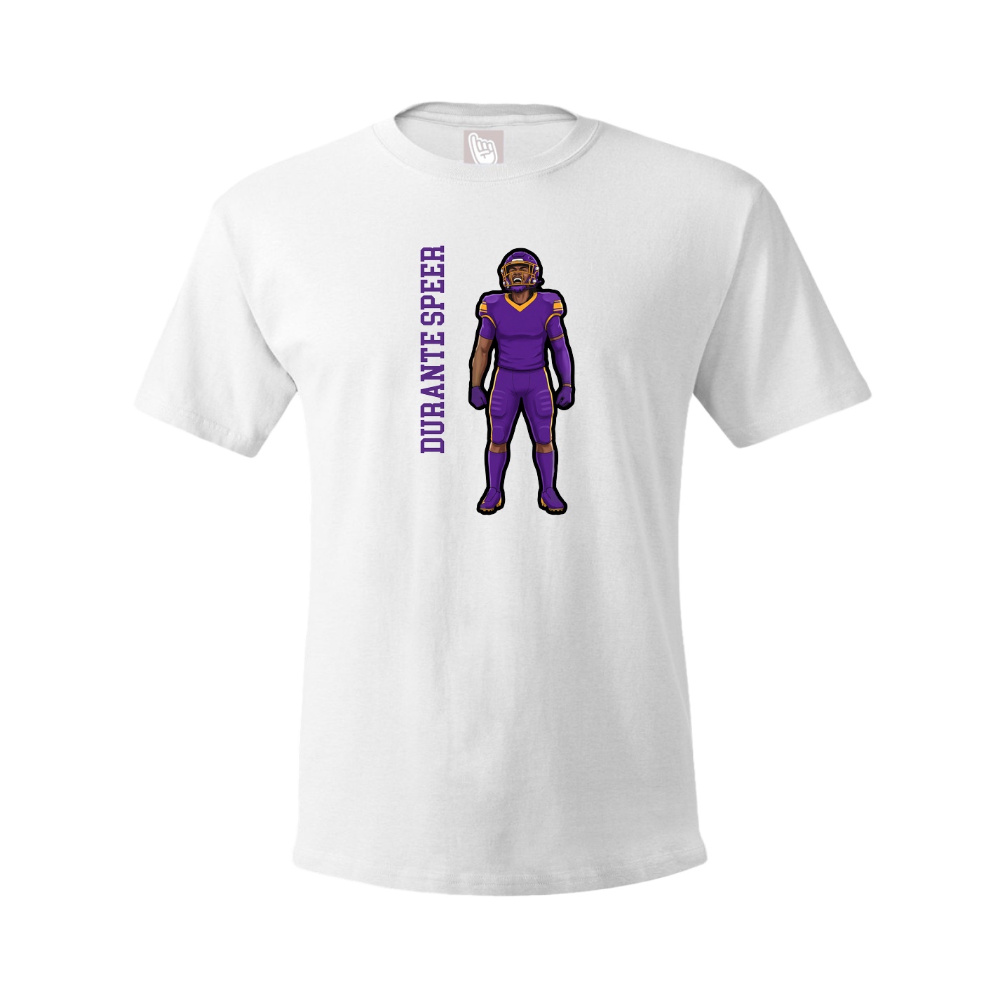 Youth Tee — Name Vertical in White