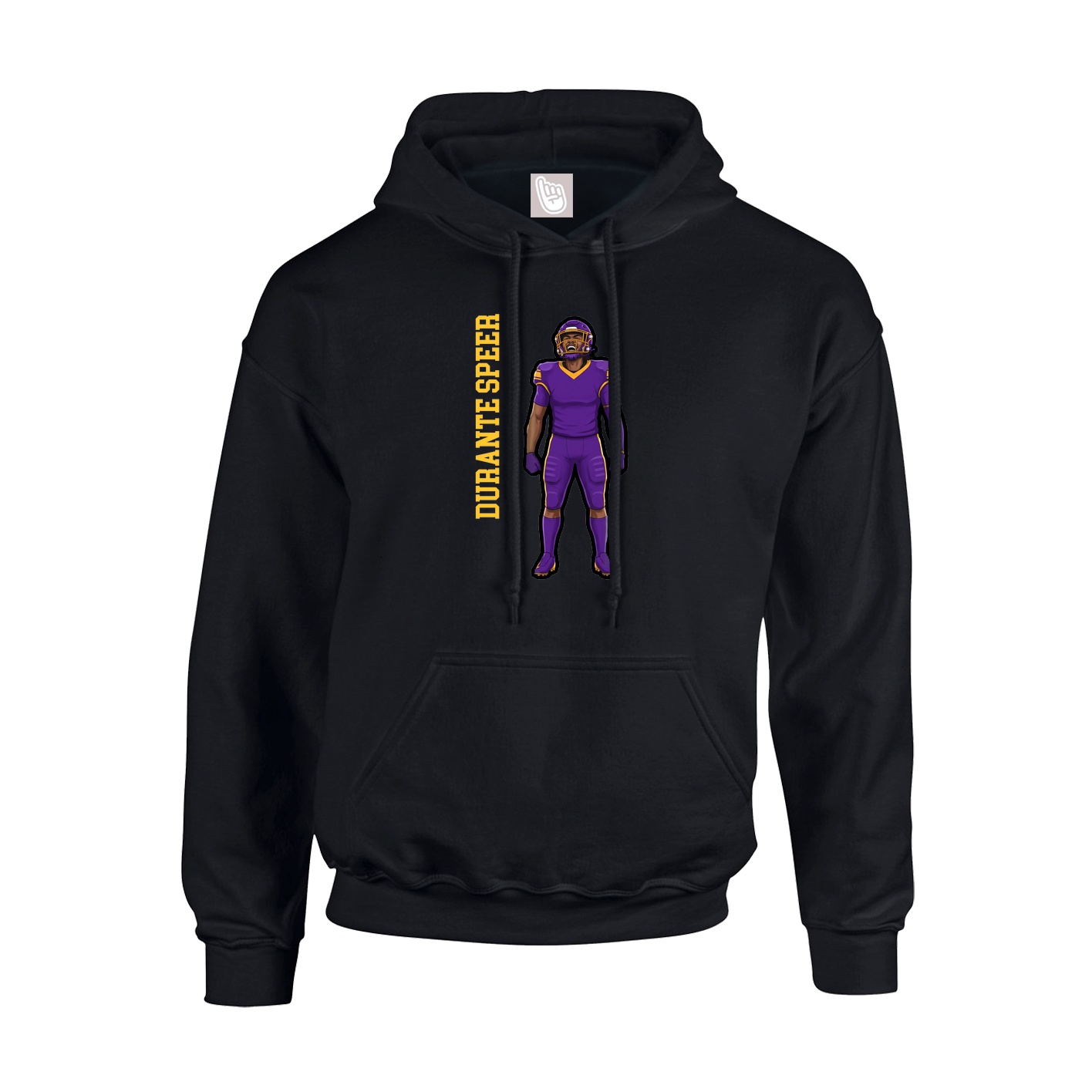 Hoodie — Name Vertical in Black