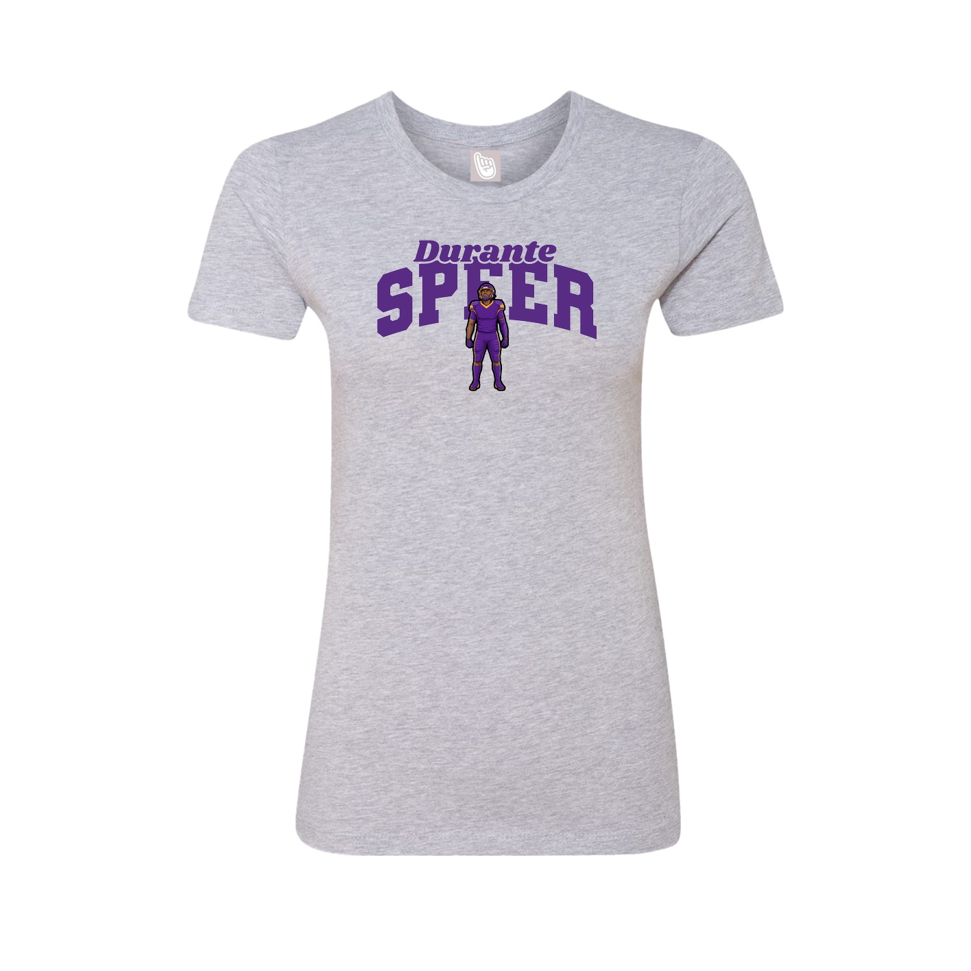 Fitted Women's Tee — Signature Arch in Grey