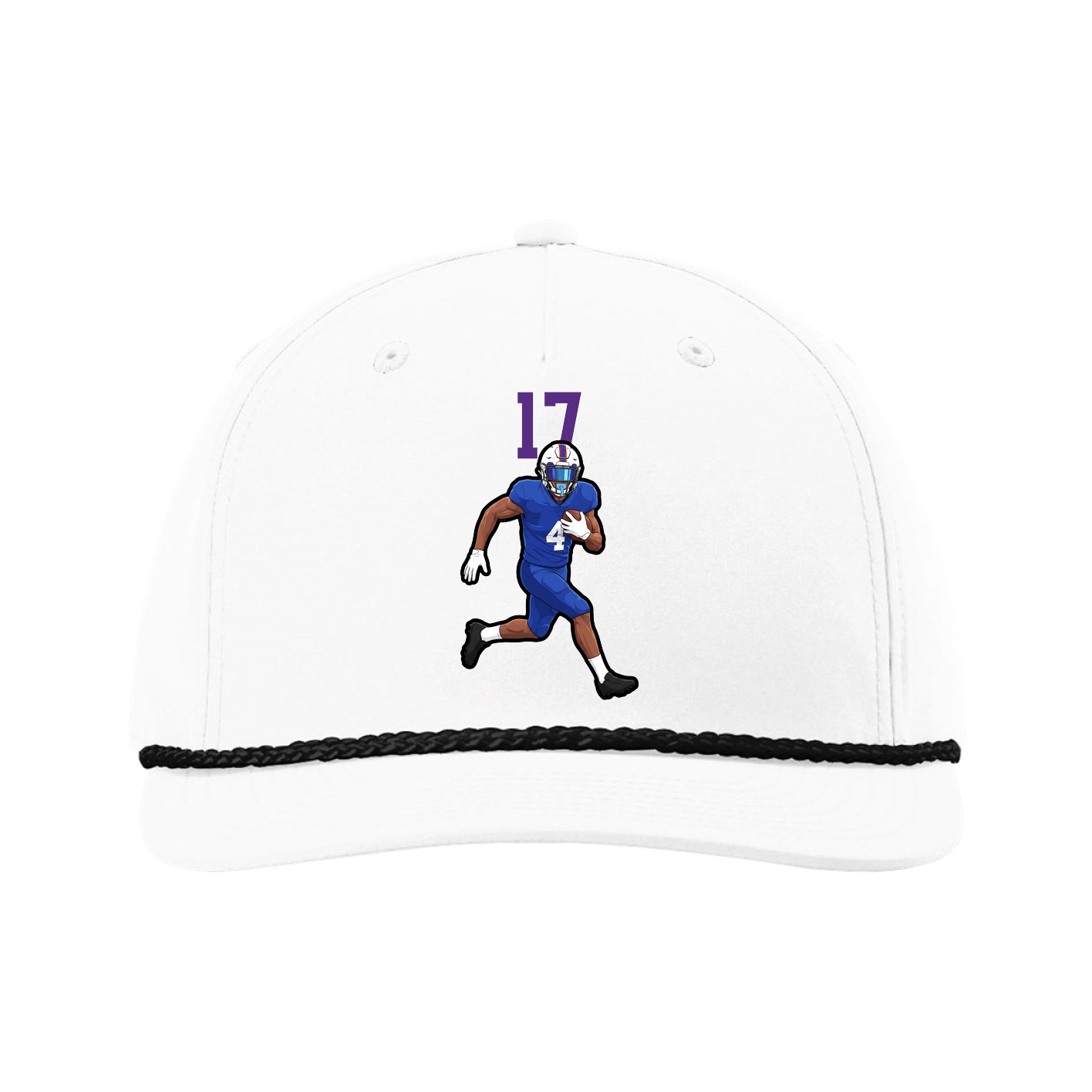 Five-Panel Classic Rope Cap — Number Top in White