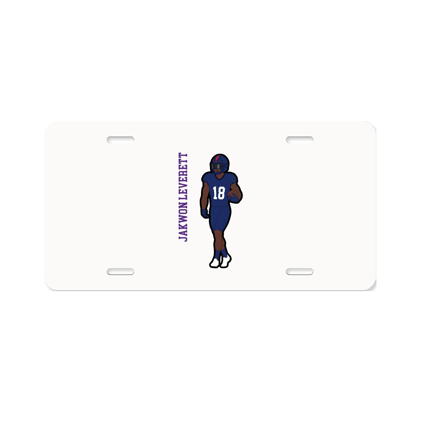 License Plate — Name Vertical in Classic