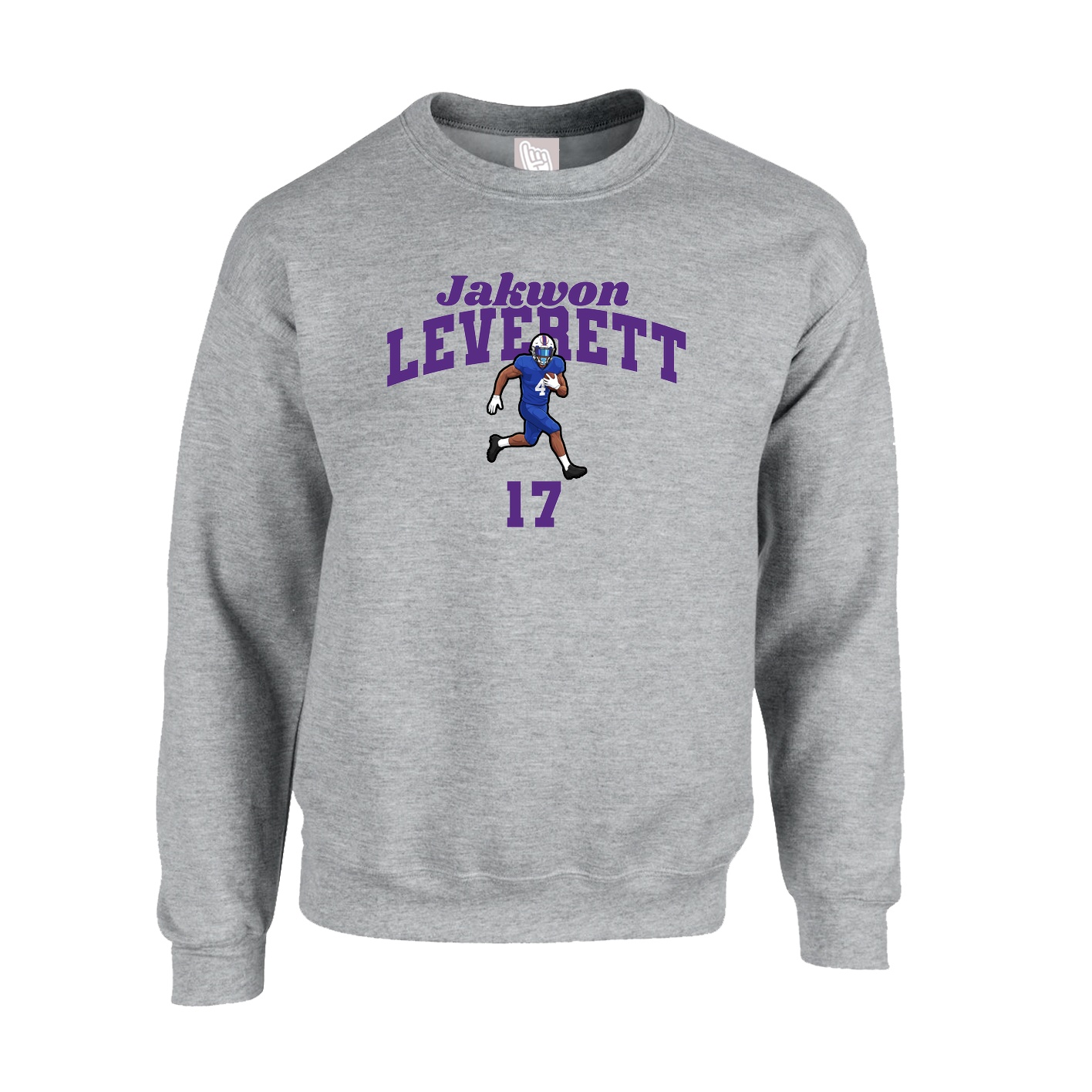 Fleece Crew — Signature Arch in Grey