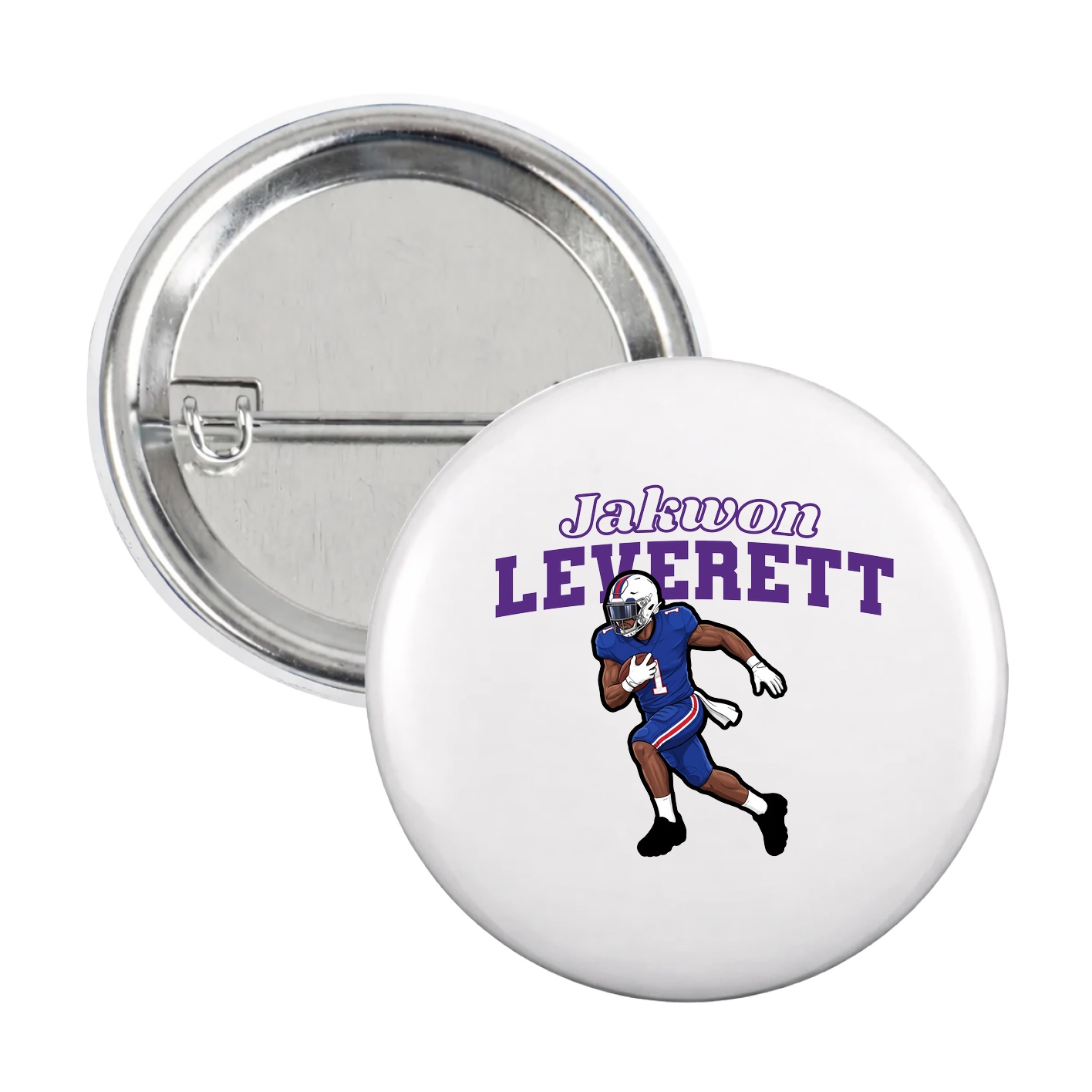 Game Day Button — Name Arch in White