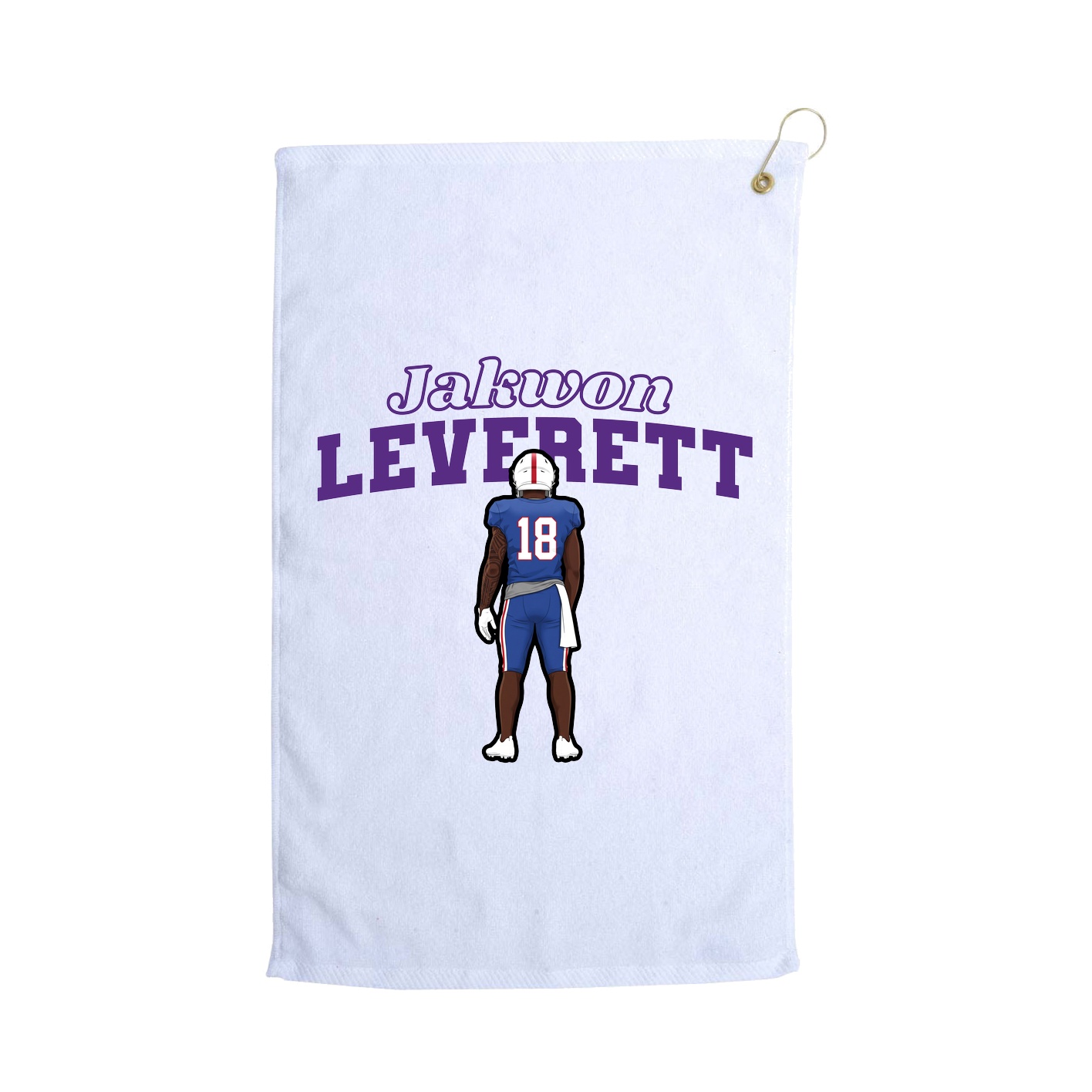 Golf Towel — Name Arch in White