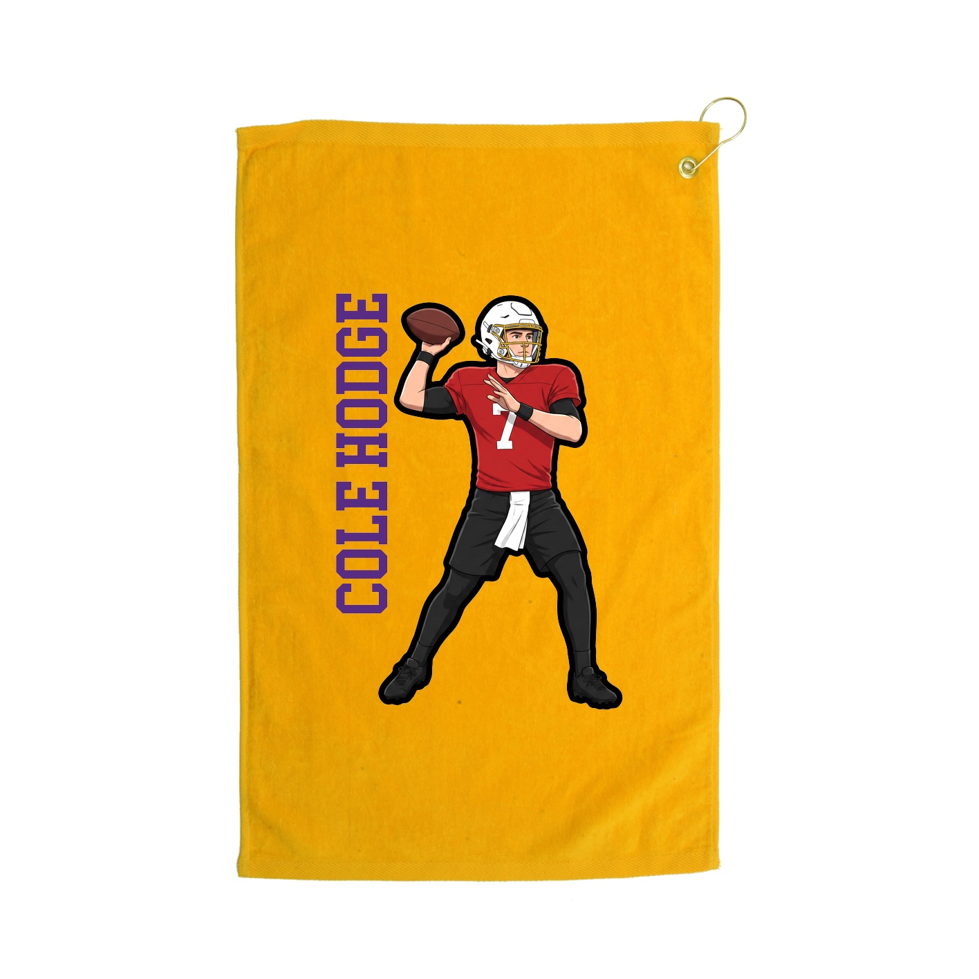 Golf Towel — Name Vertical in Gold